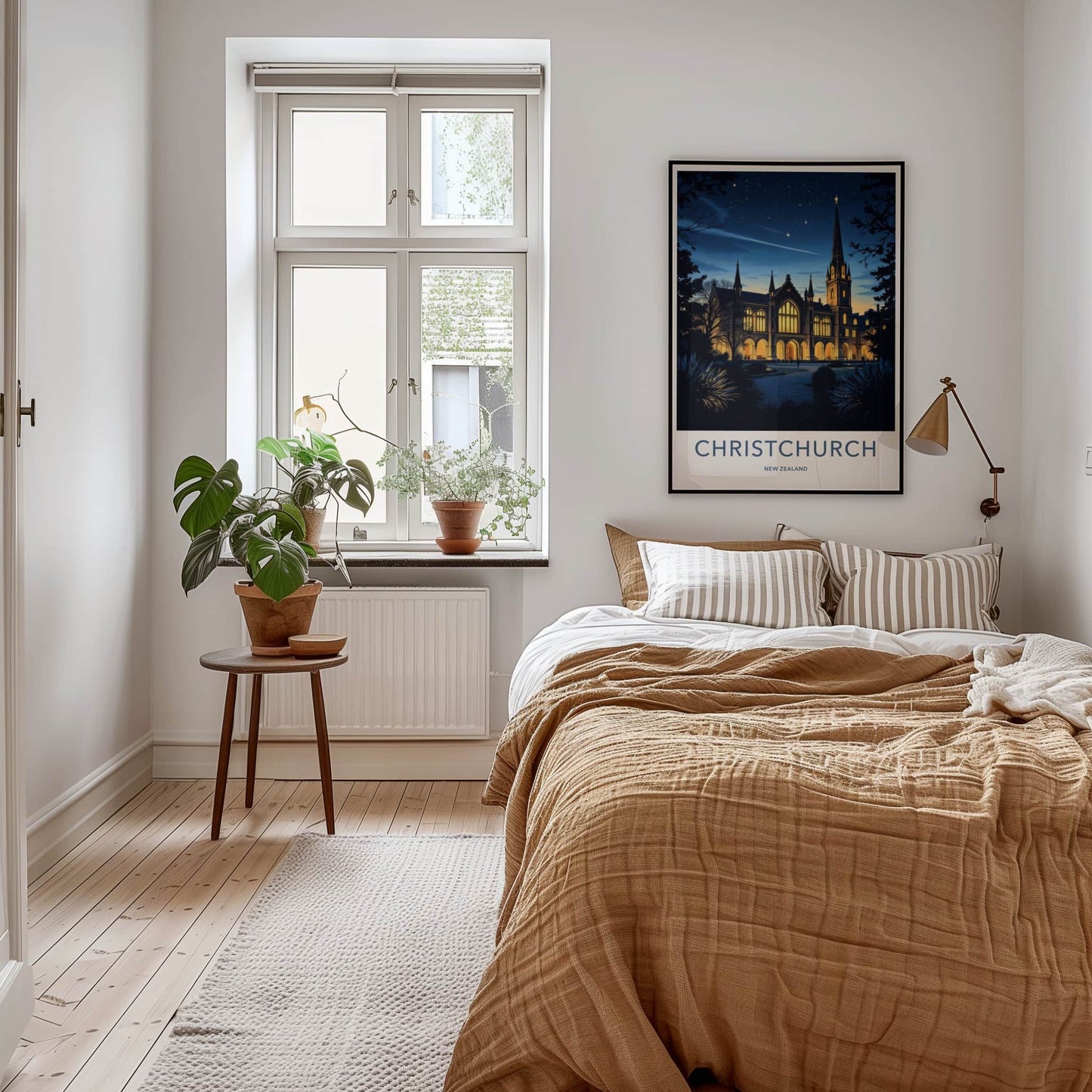 Christchurch Poster - New Zealand Wall Art - Gothic Spire Night Home Decor