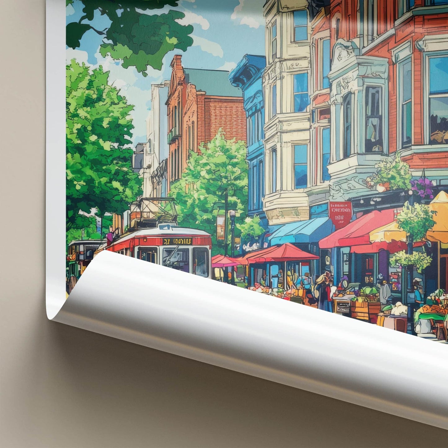 Cincinnati Poster - Ohio Travel Art - Lively City Street Home Decor