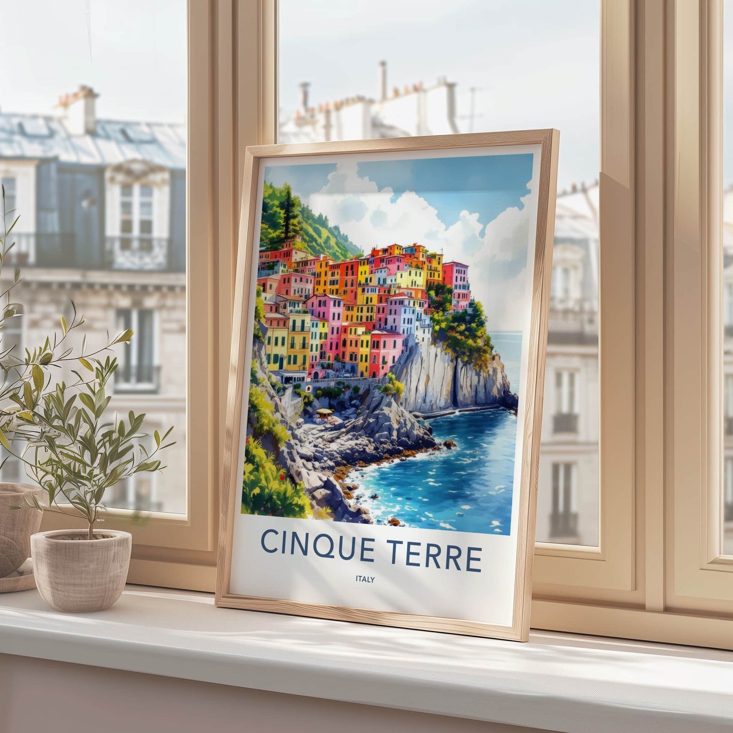 Cinque Terre Poster - Italy Travel Art - Vibrant Coastal Village Home Decor