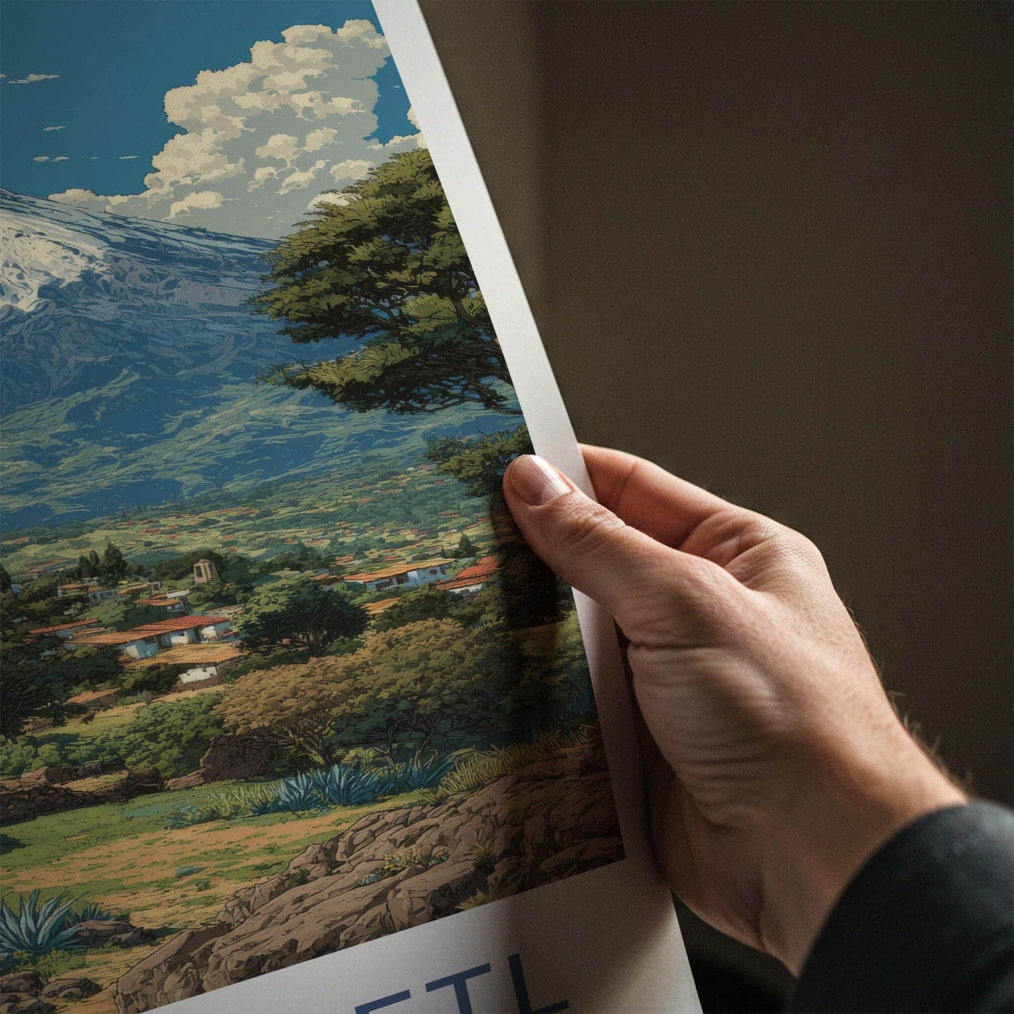 Citlaltepetl Poster - Mexico Travel Art - Snowy Mountain Village Home Decor