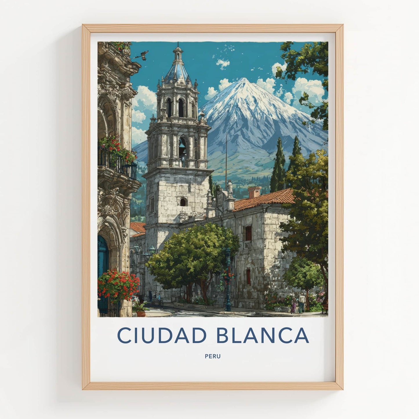 Ciudad Blanca Poster - Peru Bell Tower Mount Home Decor