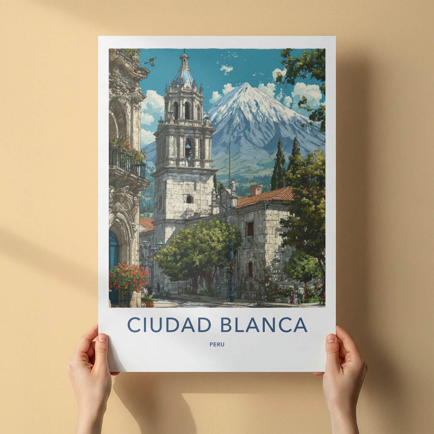 Ciudad Blanca Poster - Peru Bell Tower Mount Home Decor