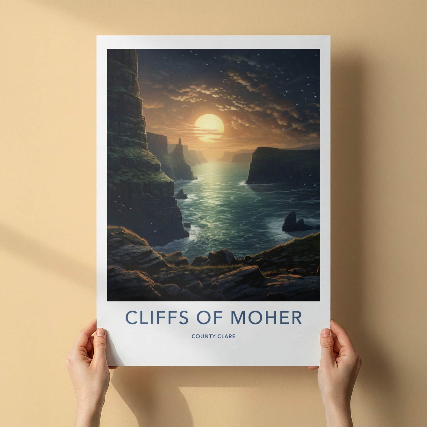 Cliffs Of Moher Poster - Ireland Travel Art - Golden Ocean Cliffs Home Decor