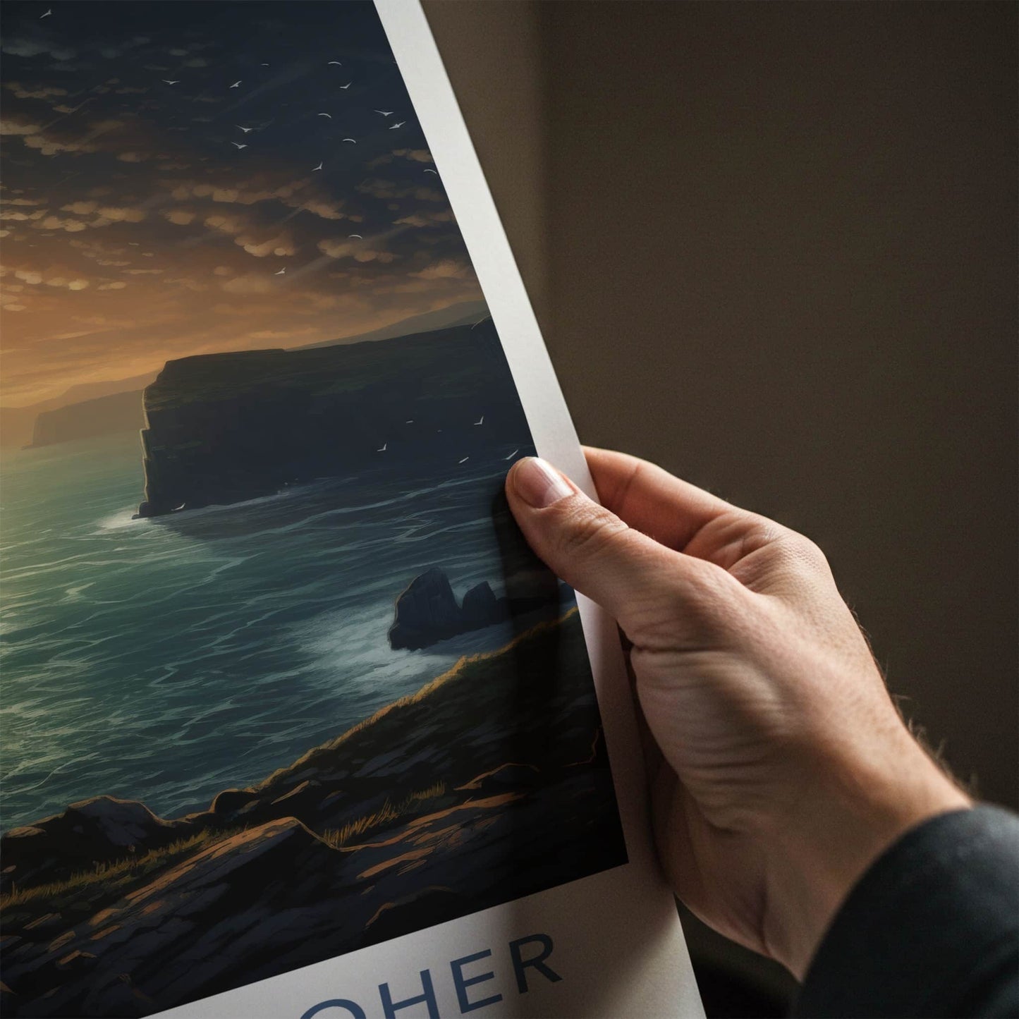 Cliffs Of Moher Poster - Ireland Travel Art - Golden Ocean Cliffs Home Decor