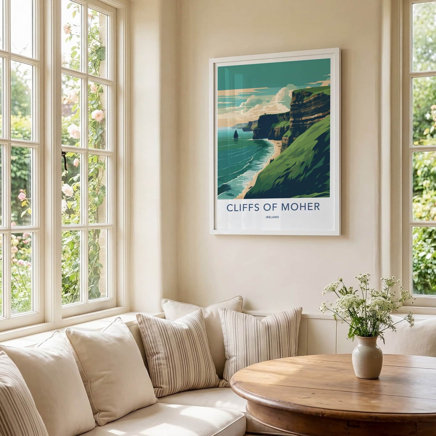 Cliffs of Moher Poster - Ireland Travel Art - Ocean Cliffs Beach Wall Decor