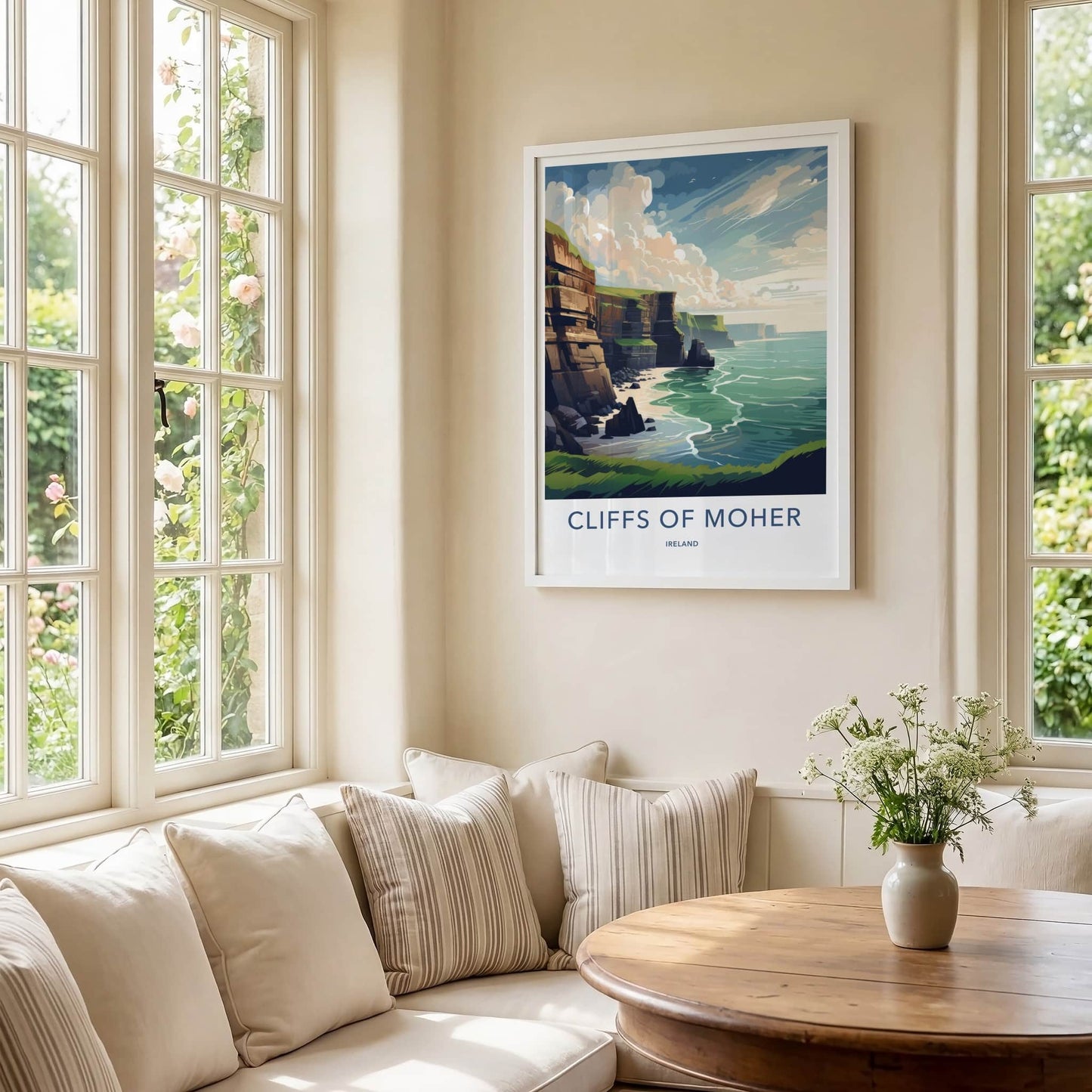 Cliffs of Moher Poster - Ireland Travel Art - Rugged Coastal Cliffs Home Decor