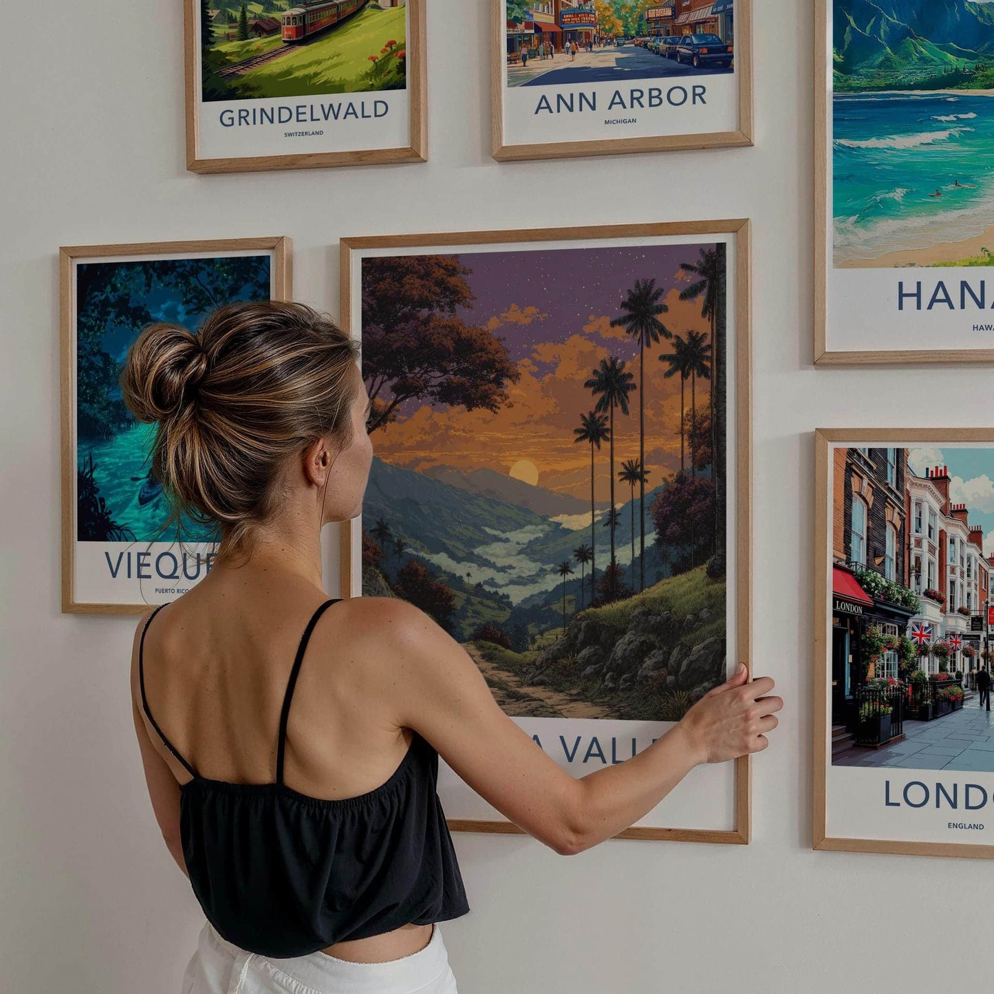 Cocora Valley Poster - Colombia Travel Art - Golden Sky Palms Wall Decor