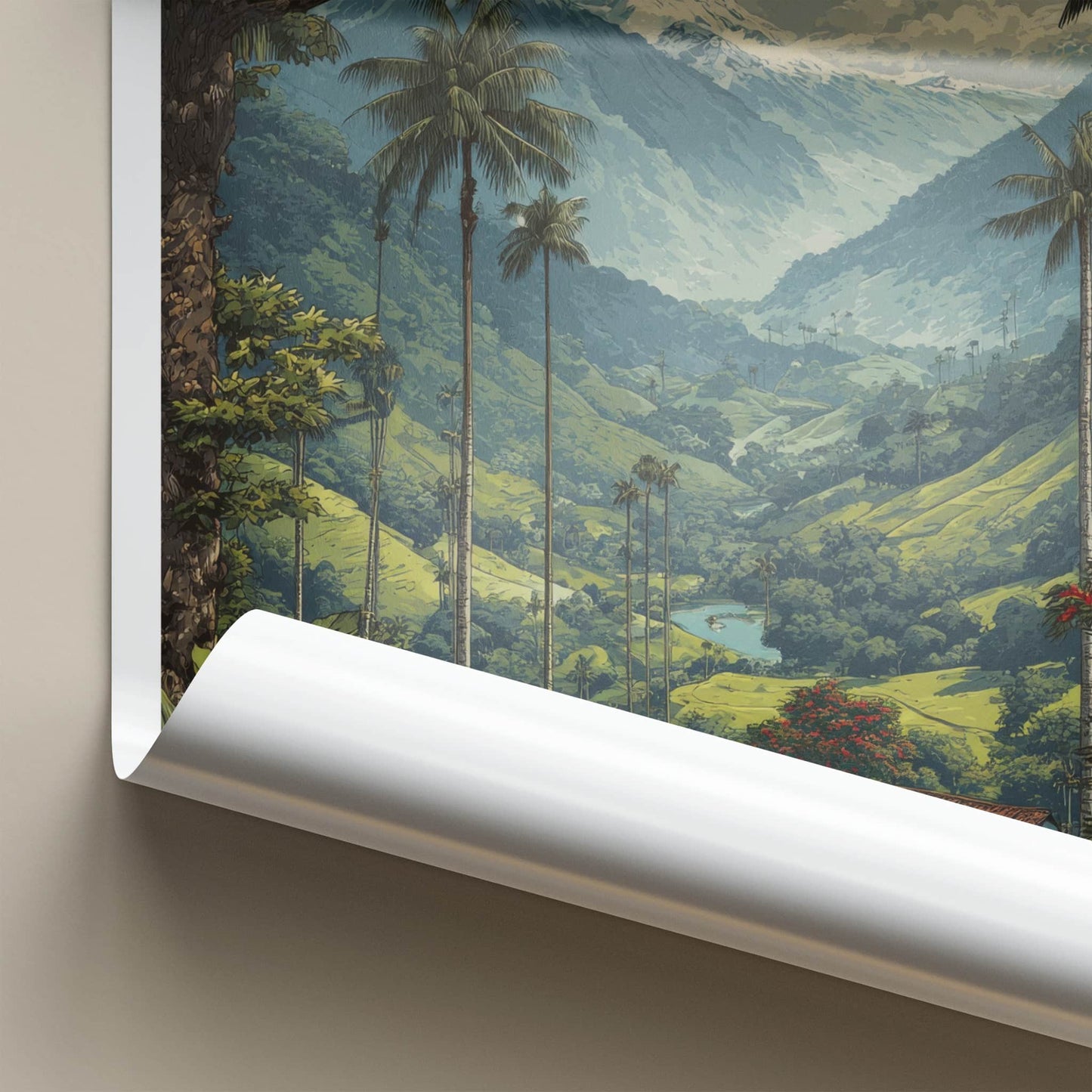 Cocora Valley Poster Colombia Wax Palm Trees Wall Art