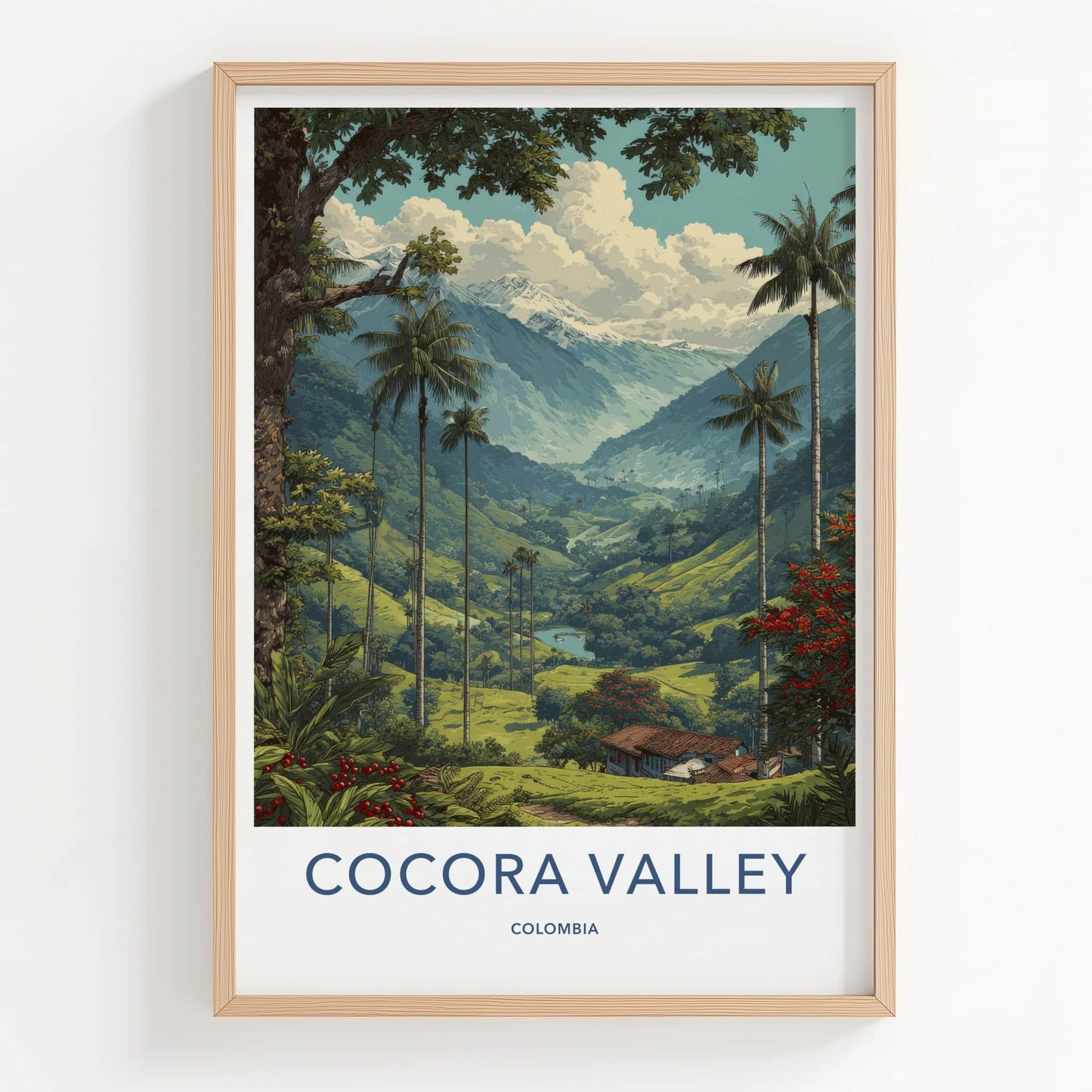 Cocora Valley Poster Colombia Wax Palm Trees Wall Art