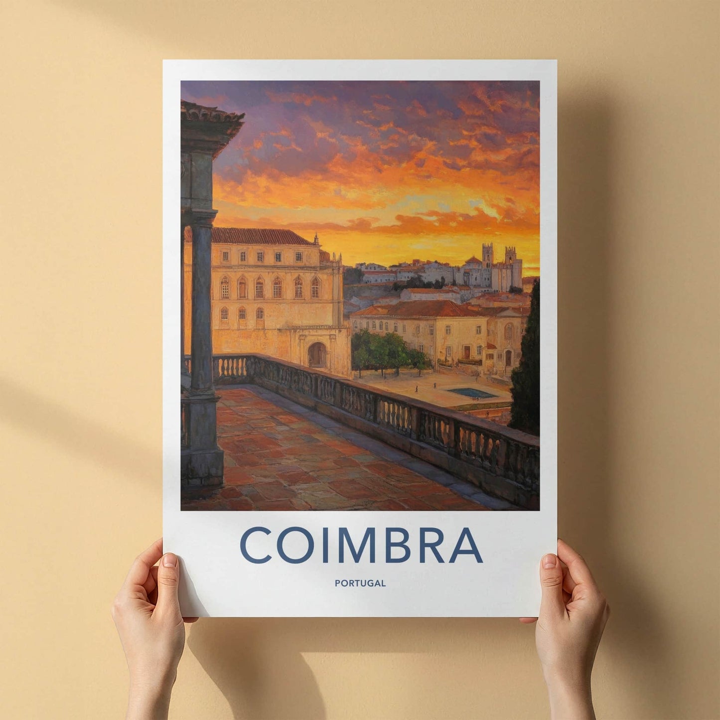 Coimbra Poster - Portugal Wall Art - Historic City Sunset Home Decor