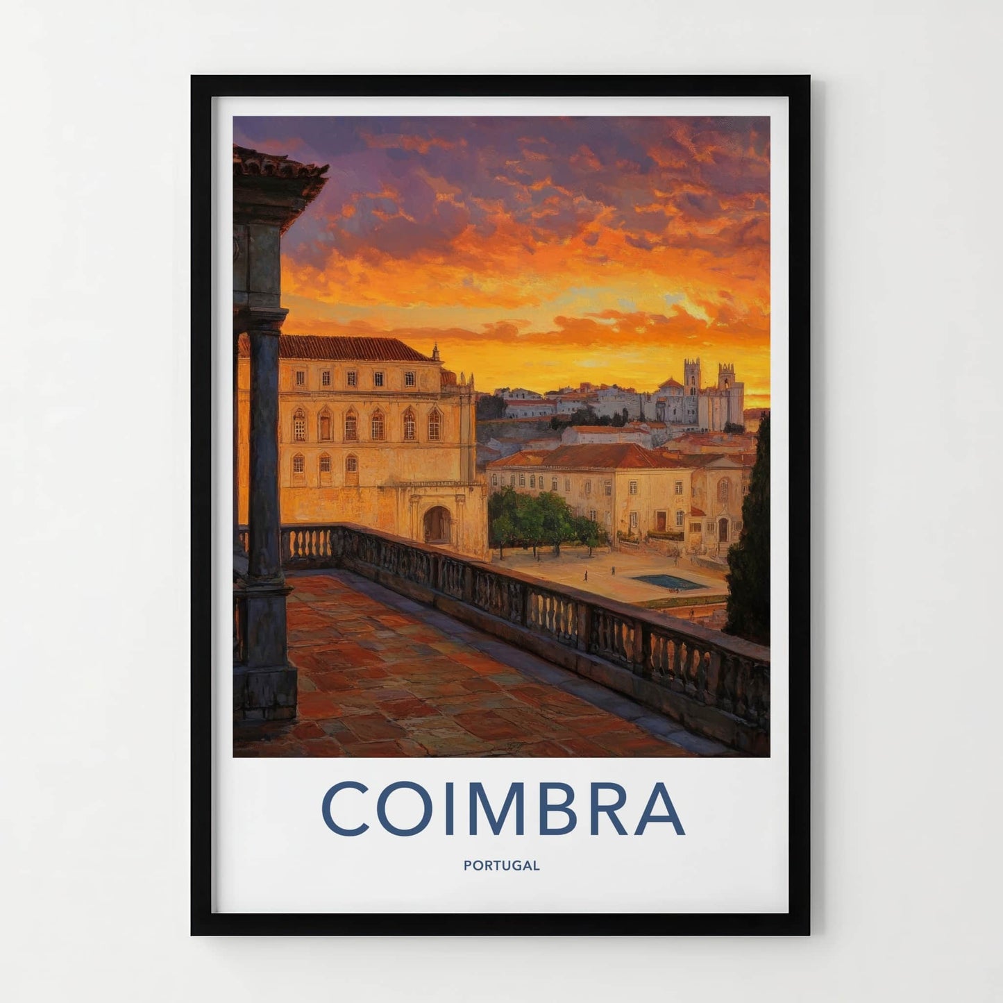 Coimbra Poster - Portugal Wall Art - Historic City Sunset Home Decor