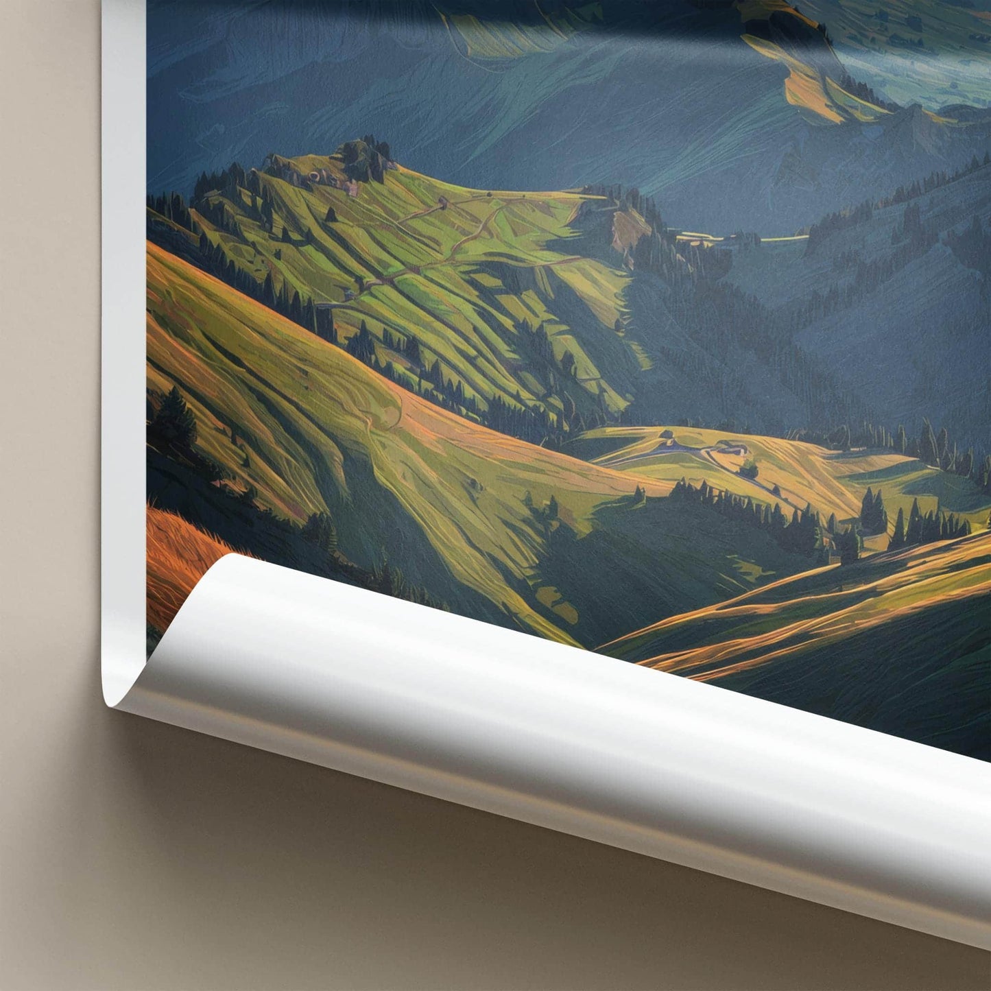 Col des Aravis Poster - France Scenic Art - Alpine Valley Vista Wall Decor
