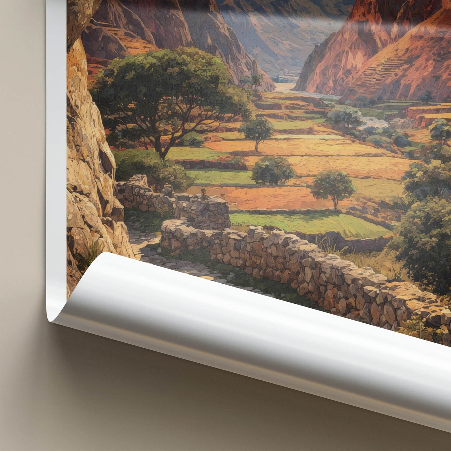 Colca Canyon Poster Peru Terraced Fields Wall Art Home Decor