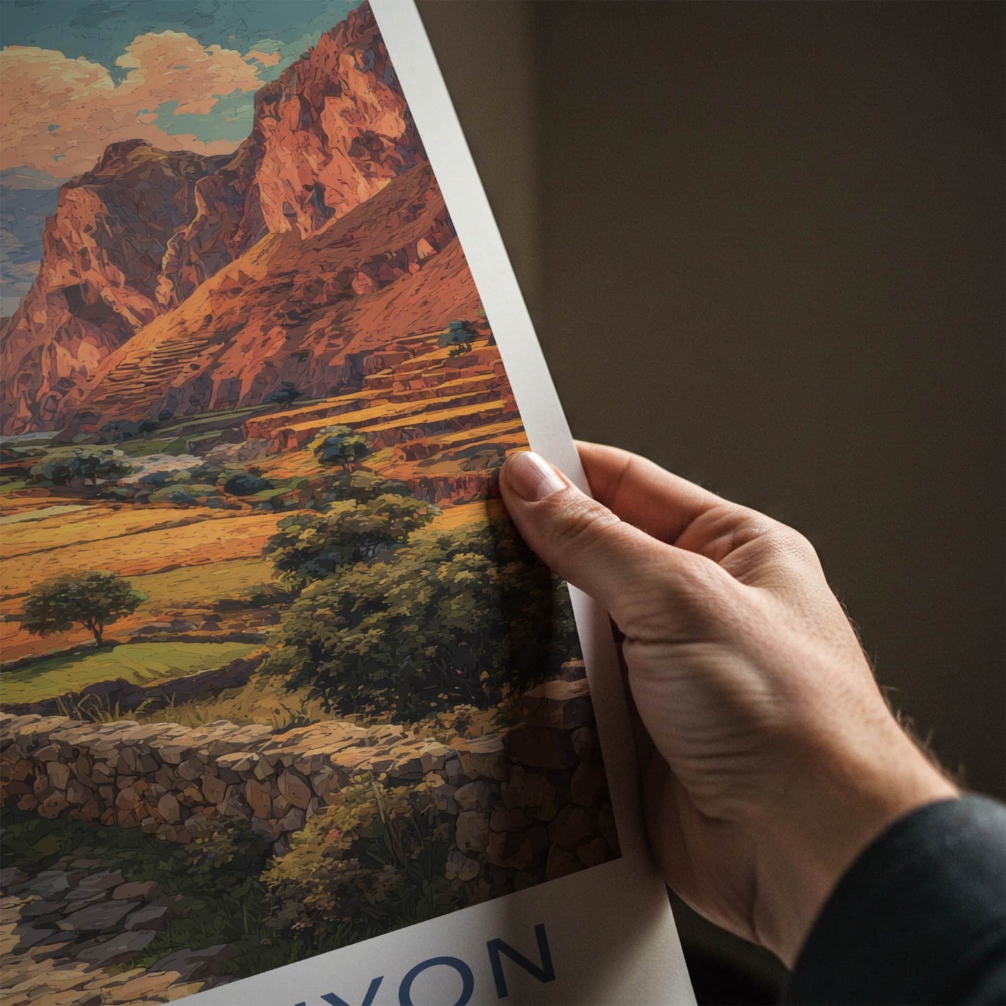 Colca Canyon Poster Peru Terraced Fields Wall Art Home Decor