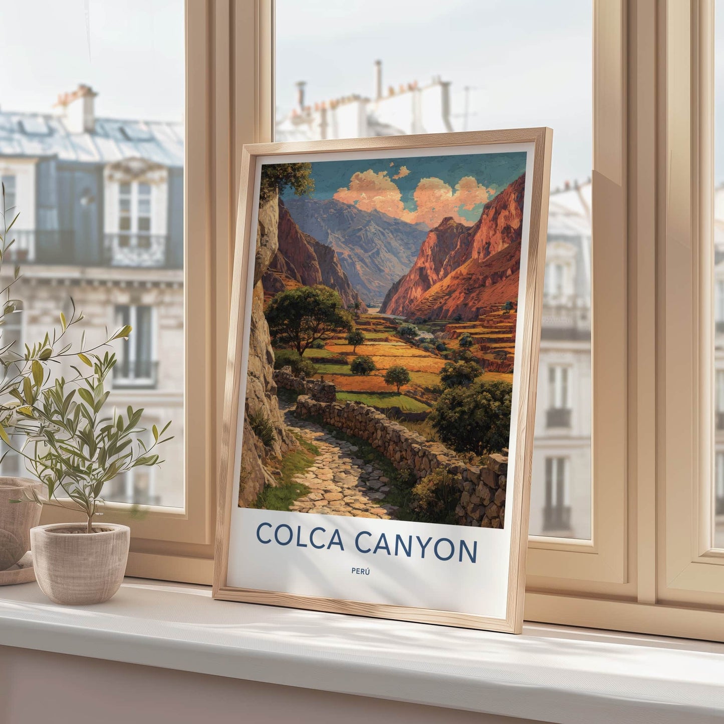 Colca Canyon Poster Peru Terraced Fields Wall Art Home Decor