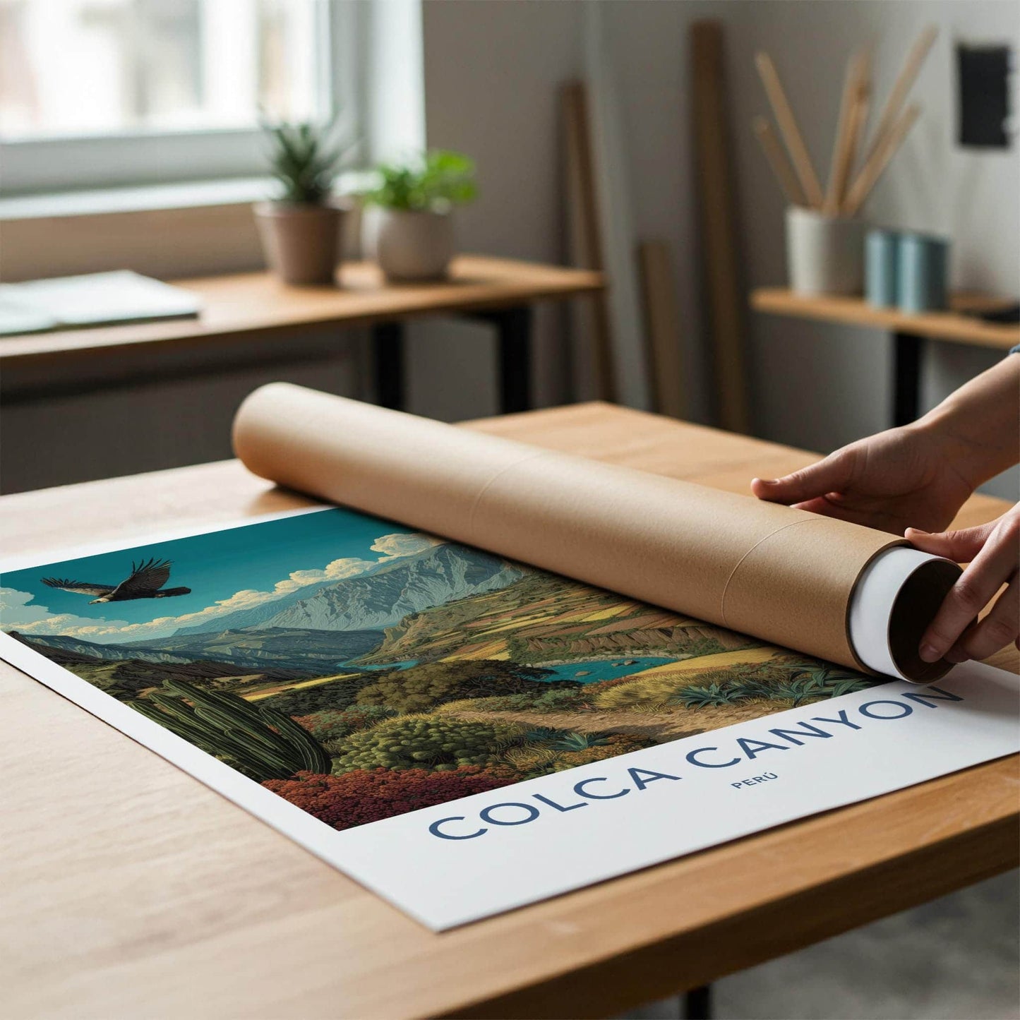 Colca Canyon Poster - Peru Travel Art - Flying Condor Valley Home Decor
