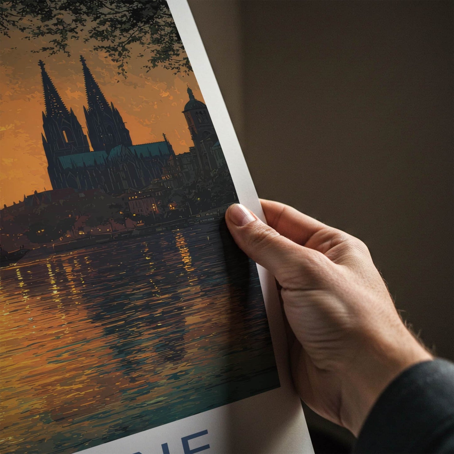 Cologne Poster - Germany Travel Art - Cathedral River Sunset Home Decor
