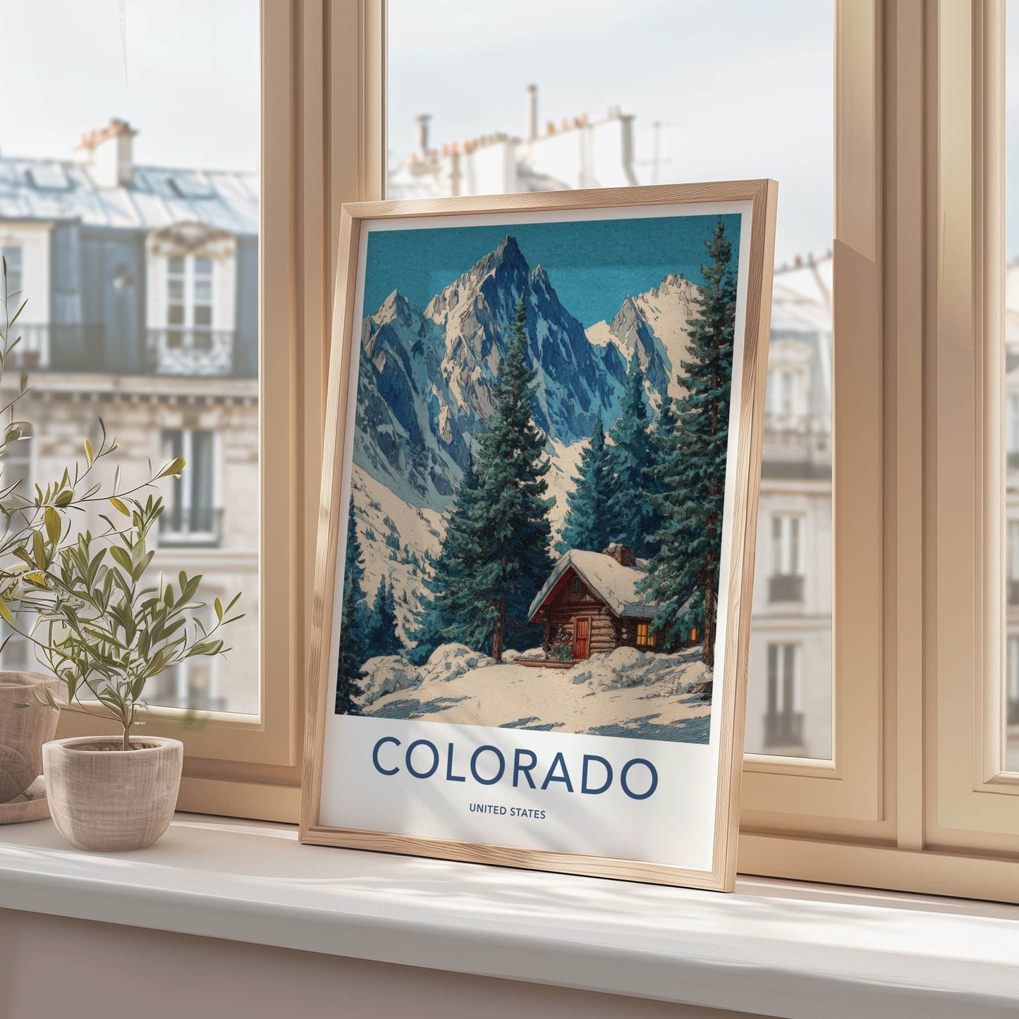 Colorado Poster - Colorado Framed Art - Snow Covered Cabin Gallery Art