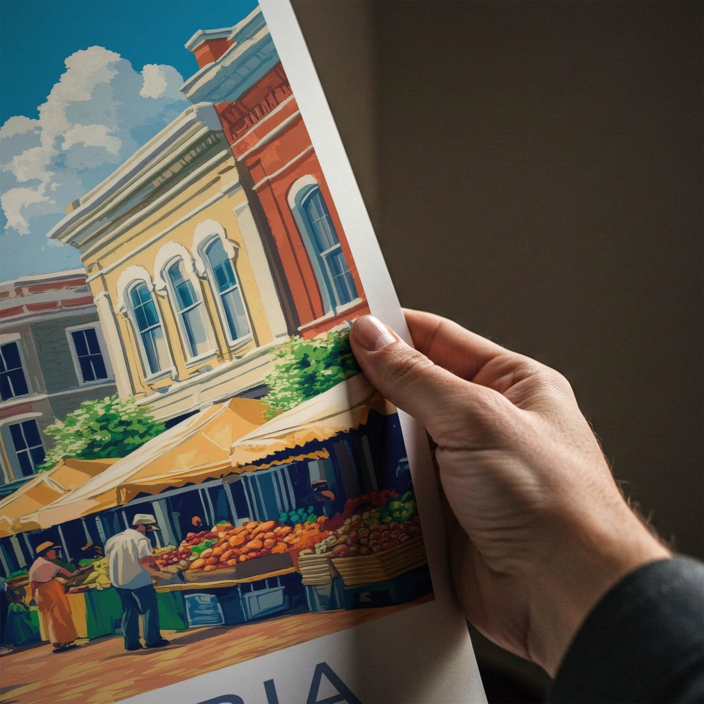 Columbia Poster - South Carolina Travel Art - Vibrant Market Street Home Decor