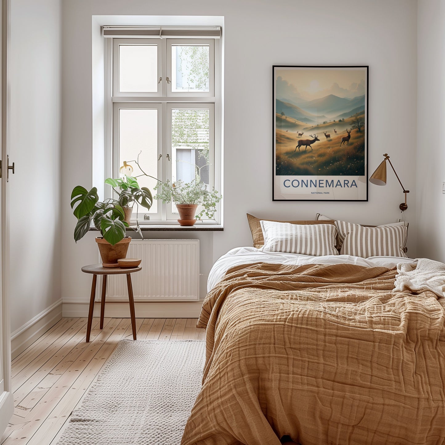 Connemara Poster - Ireland Travel Art - Deer Golden Hills Home Decor