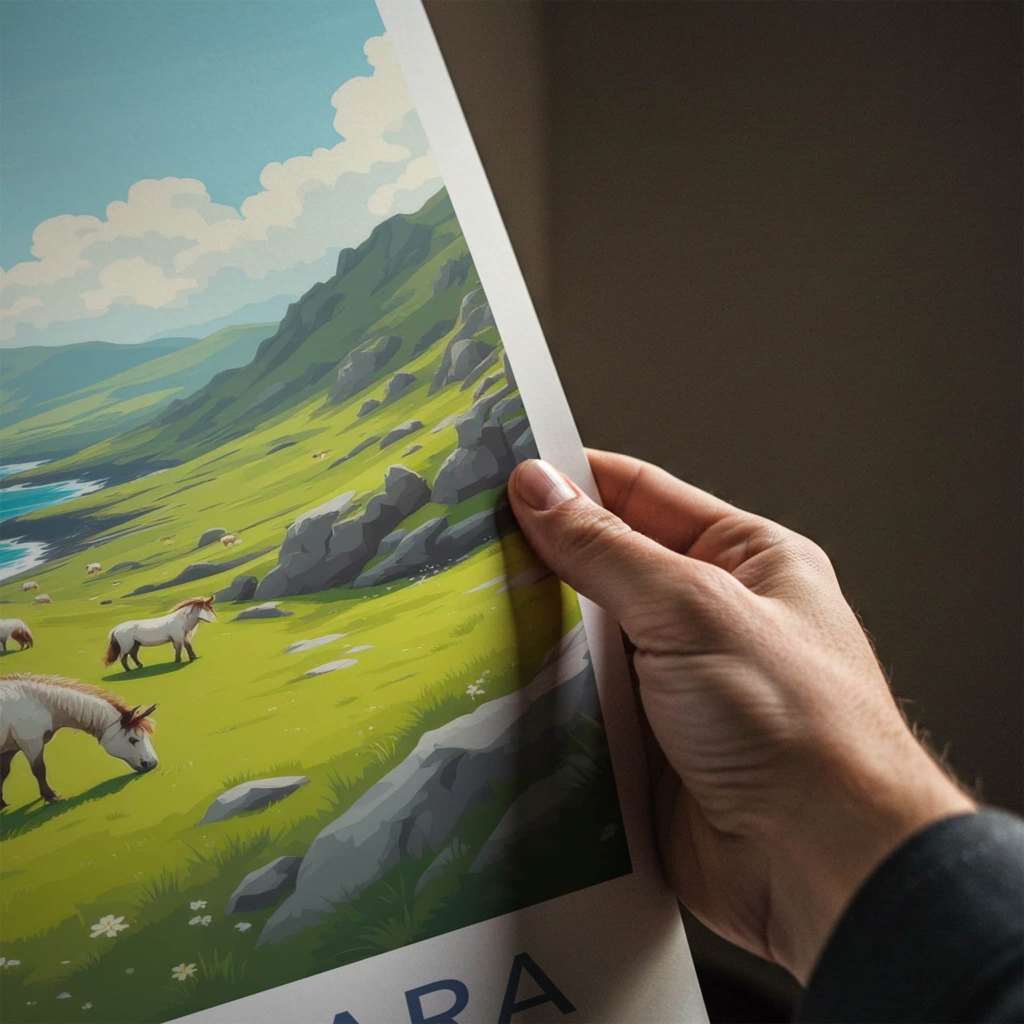 Connemara Poster - Ireland Travel Art - Green Valley Horses Home Decor