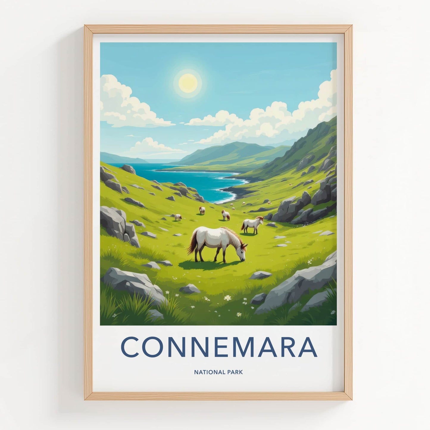 Connemara Poster - Ireland Travel Art - Green Valley Horses Home Decor