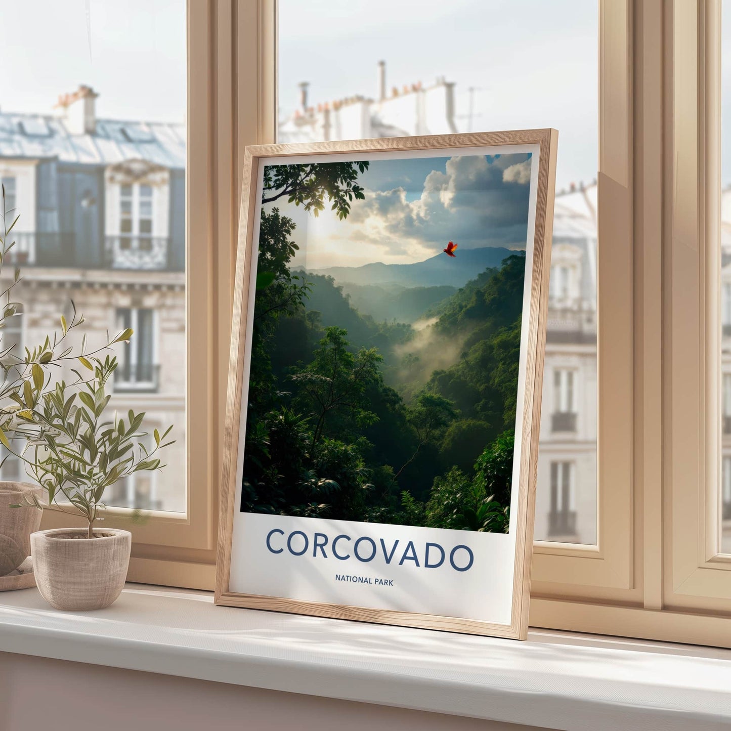 Corcovado National Park Poster - Costa Rica Travel Art - Misty Jungle Valley Home Decor