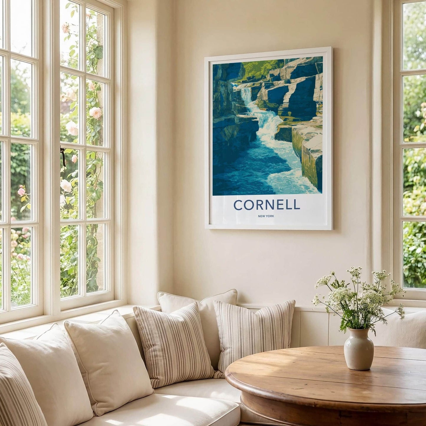 Cornell Poster - New York Wall Art - Cascading River Gorge Home Decor