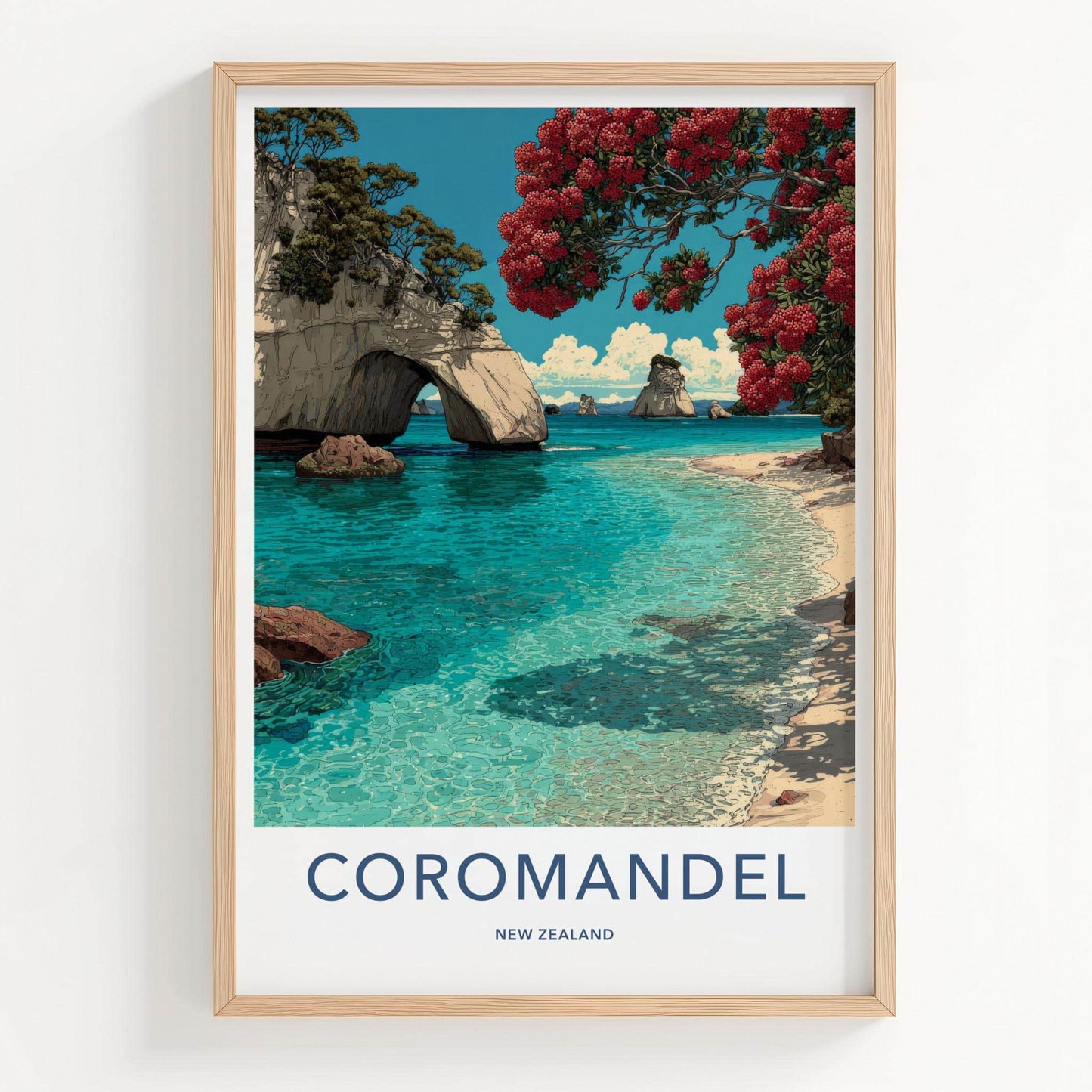 Coromandel Poster - New Zealand Fine Art - Oceanic archway blooms Gift