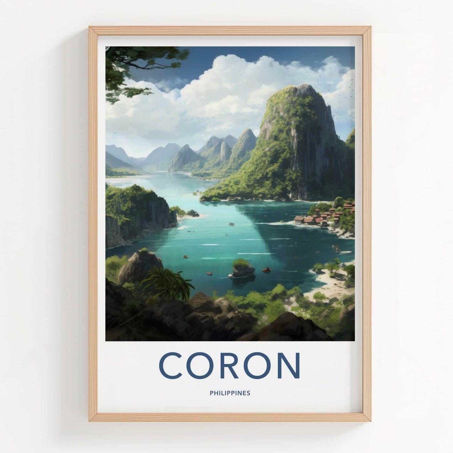 Coron Poster - Philippines Travel Art - Tropical Island Bay Home Decor