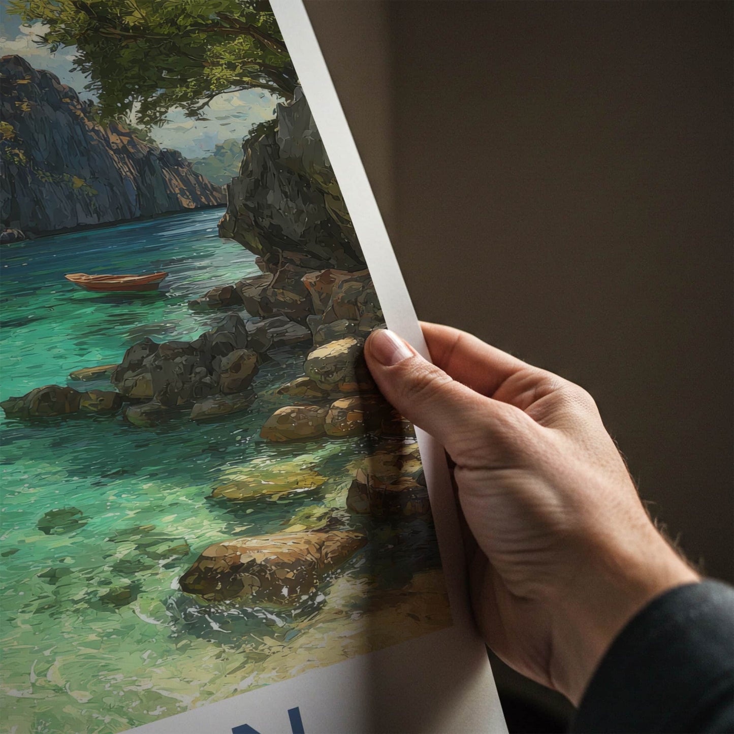Coron Poster - Philippines Travel Print - Clear Water Boats Wall Decor