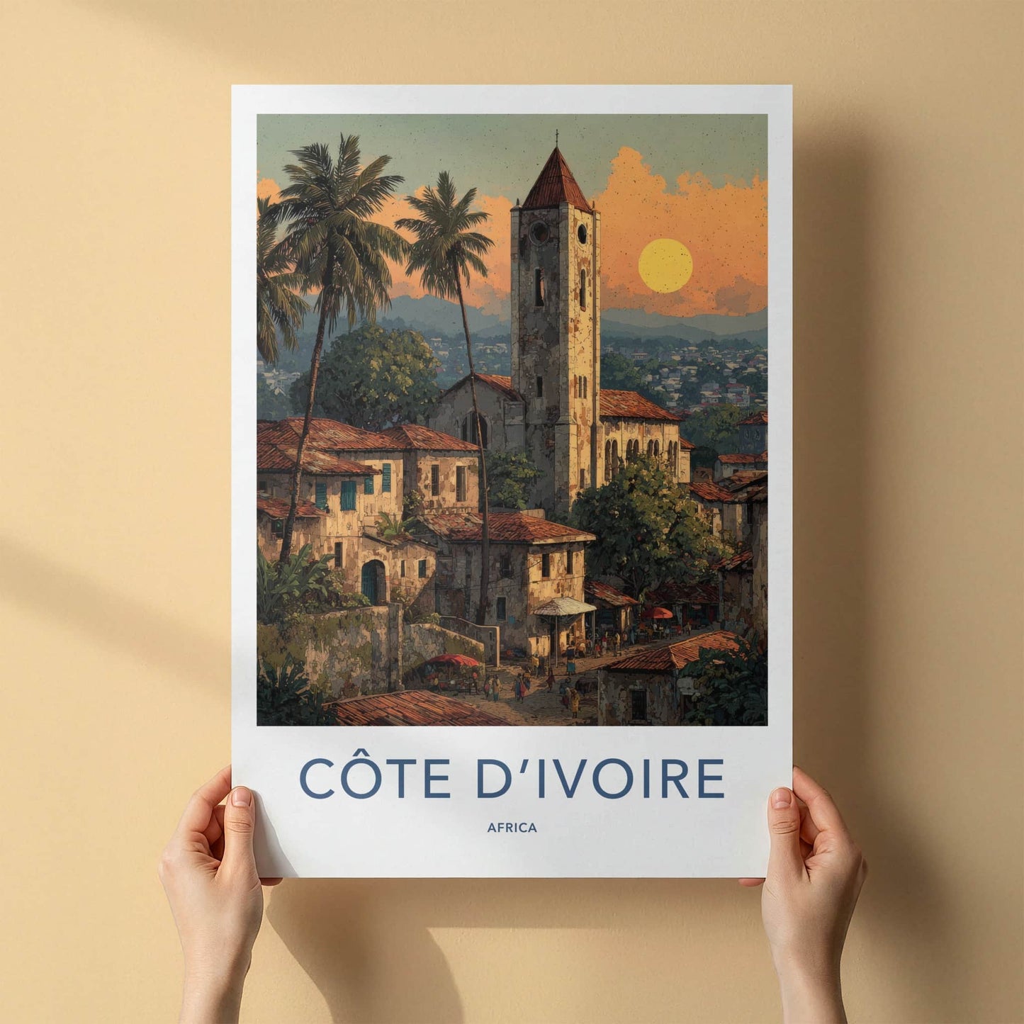Cote D Ivoire Poster - Cote D Ivoire Travel Art - Old Stone Tower Home Decor