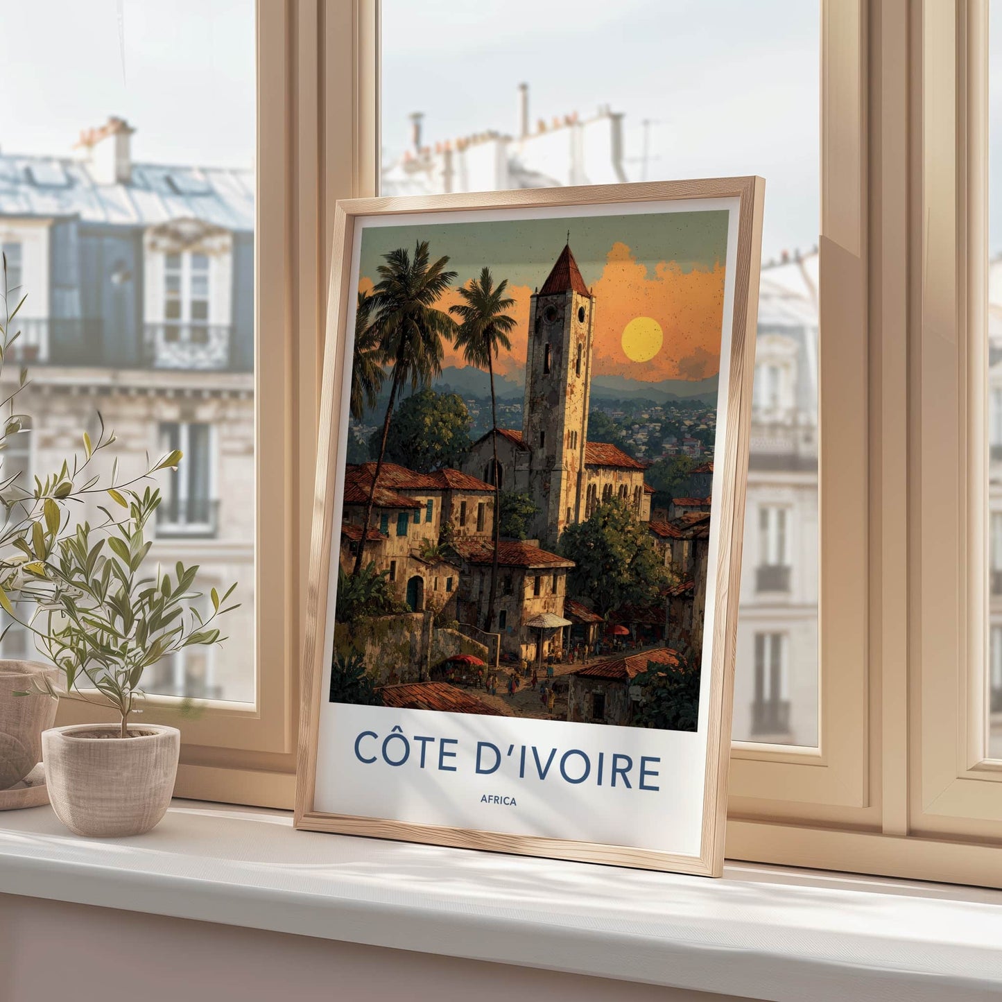 Cote D Ivoire Poster - Cote D Ivoire Travel Art - Old Stone Tower Home Decor