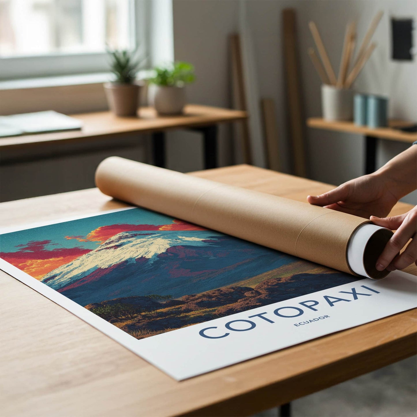 Cotopaxi Poster - Ecuador Art Print - Snow Capped Volcano Wall Decor