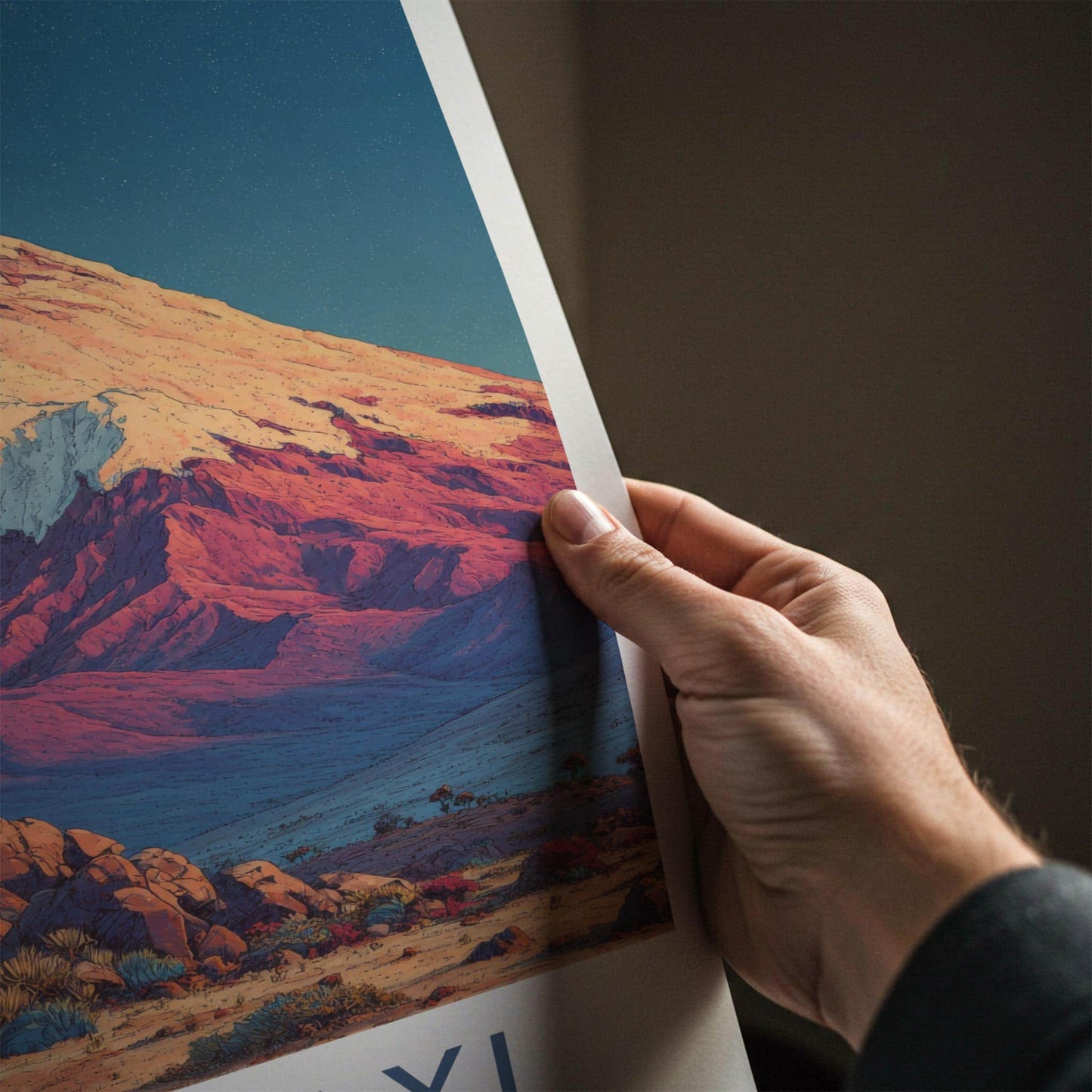 Cotopaxi Poster - Ecuador Scenic Art - Starry Volcanic Peak Room Decor