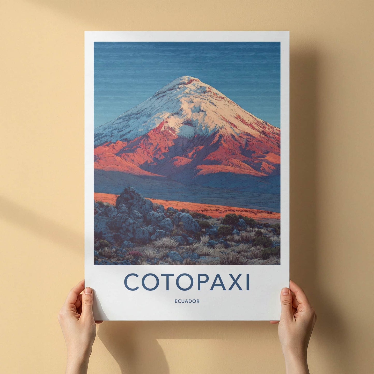 Cotopaxi Poster - Ecuador Travel Art - Snow Capped Volcano Home Decor