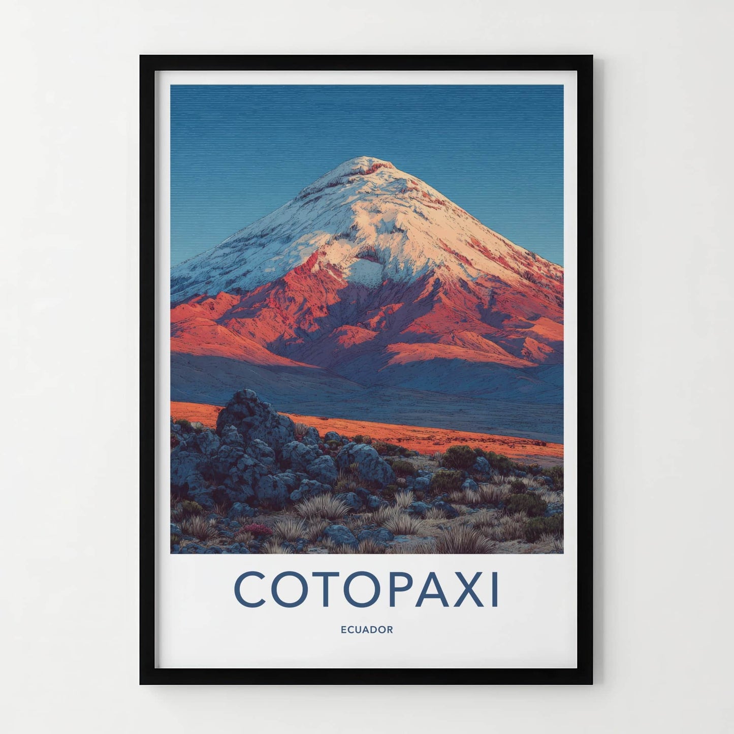 Cotopaxi Poster - Ecuador Travel Art - Snow Capped Volcano Home Decor
