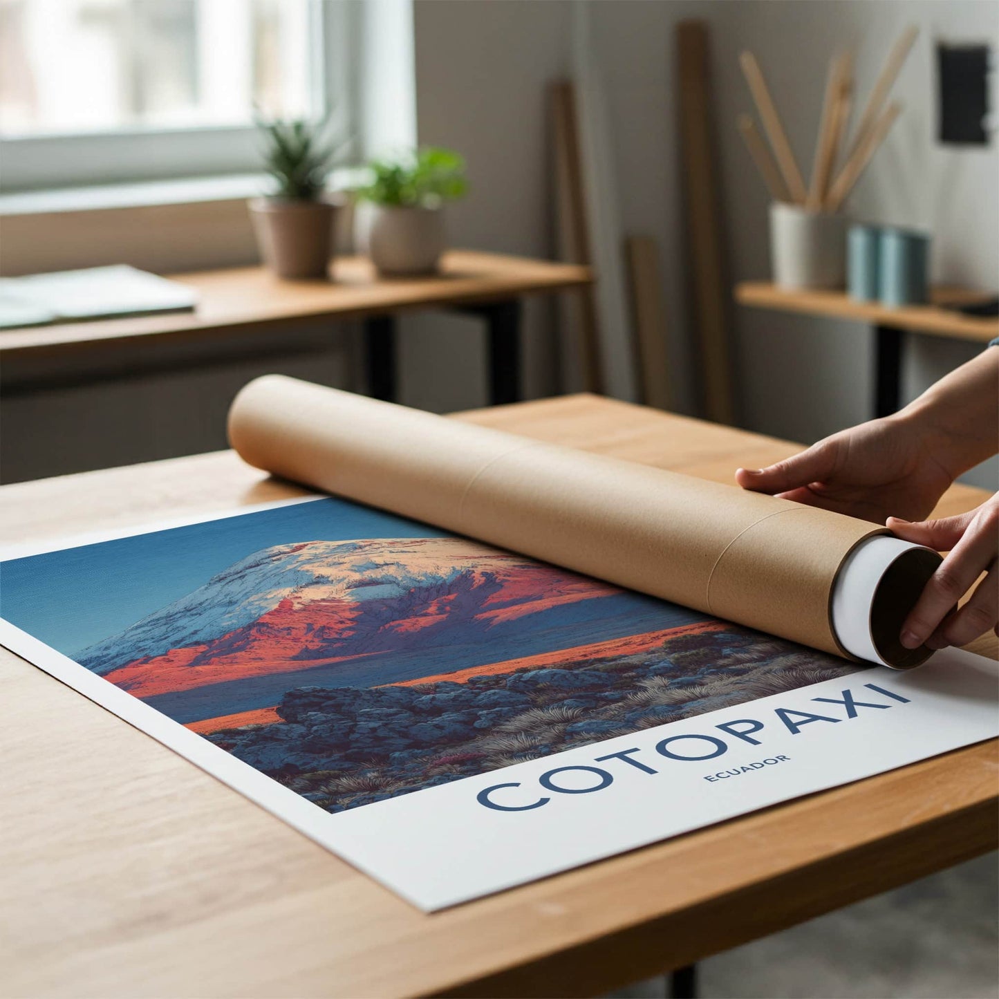 Cotopaxi Poster - Ecuador Travel Art - Snow Capped Volcano Home Decor