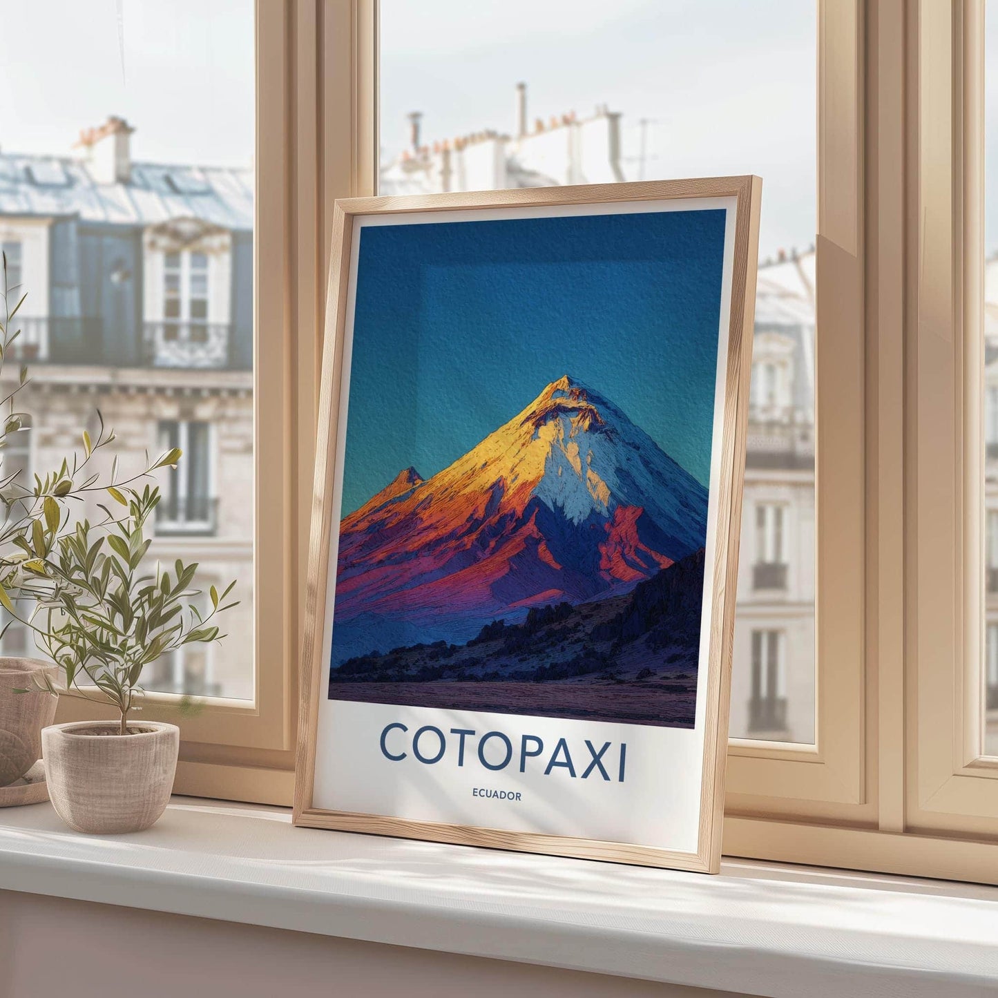 Cotopaxi Poster - Ecuador Travel Art - Summit Golden Light Home Decor