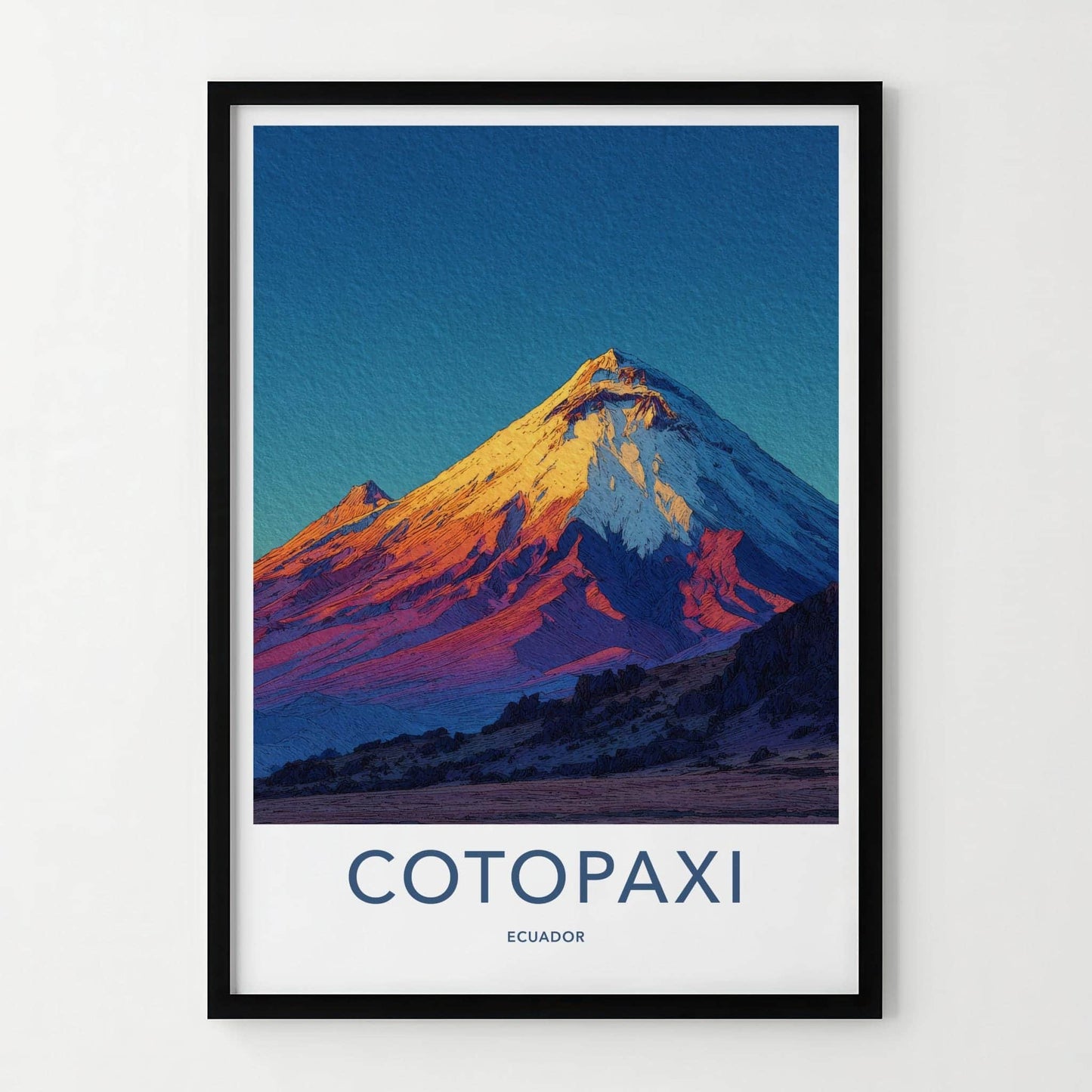 Cotopaxi Poster - Ecuador Travel Art - Summit Golden Light Home Decor