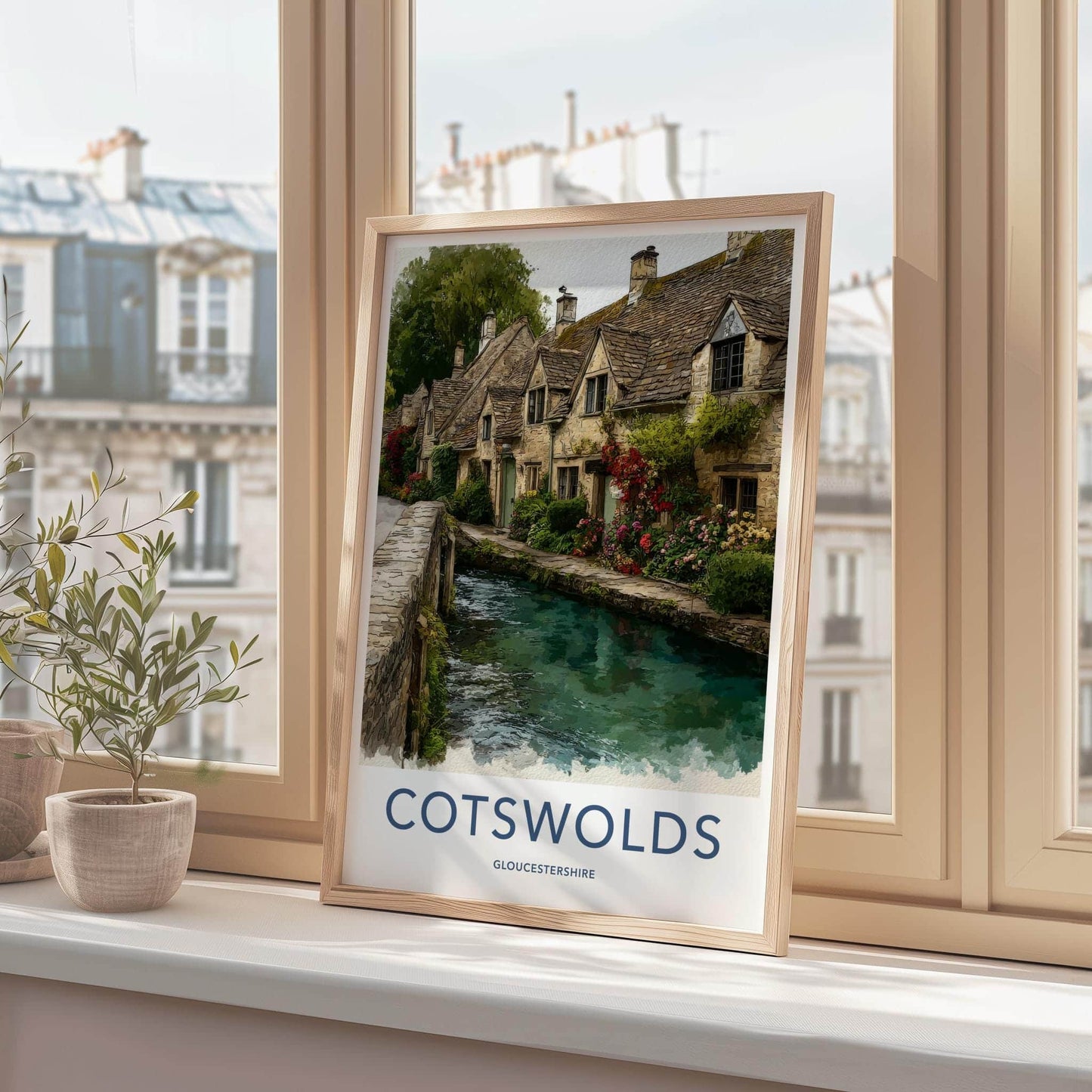 Cotswolds Poster - United Kingdom Travel Art - Quaint Stone Home Decor