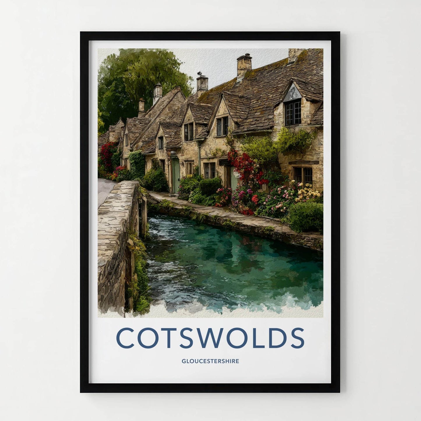 Cotswolds Poster - United Kingdom Travel Art - Quaint Stone Home Decor