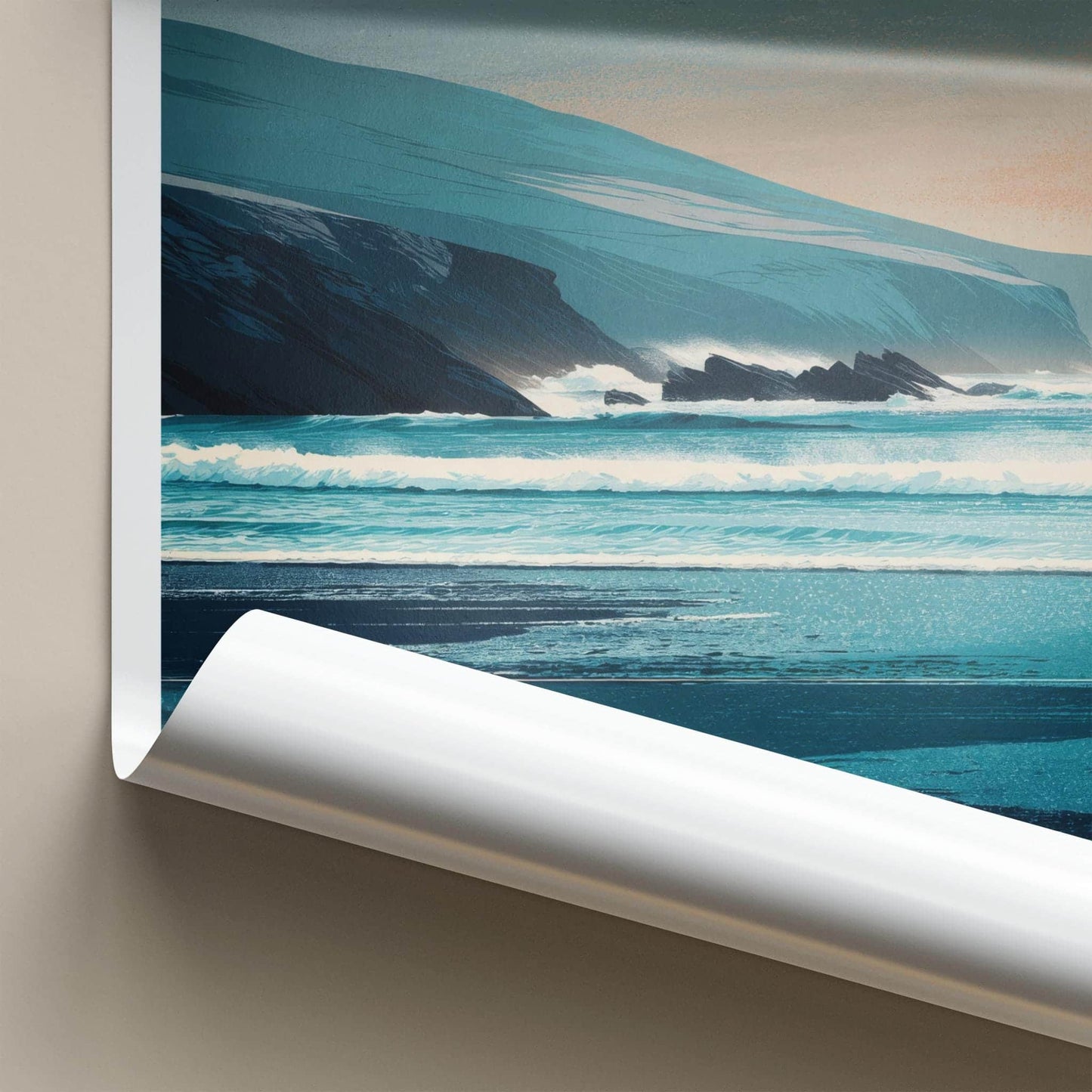 Coumeenole Poster - Ireland Scenic Art - Ocean Cliffs Home Decor