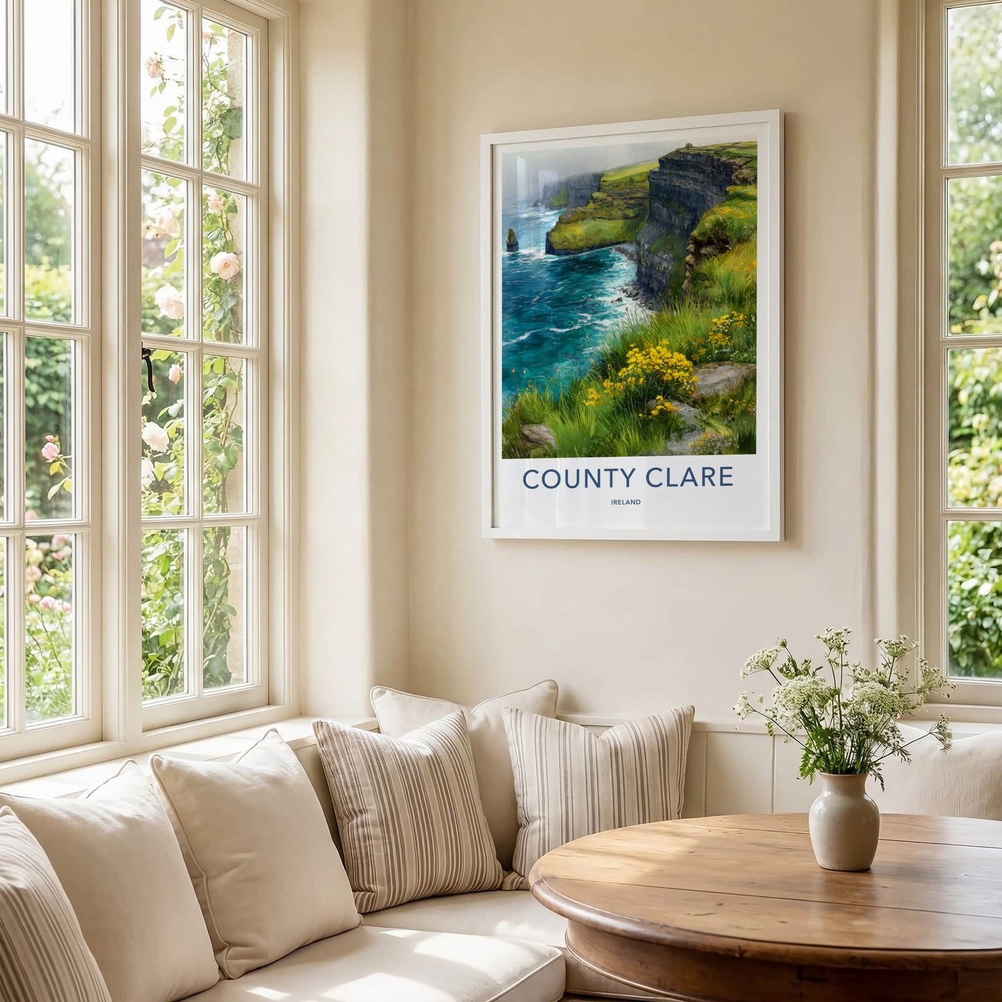 County Clare Poster - Ireland Art Print - Misty Green Meadow Gallery Art