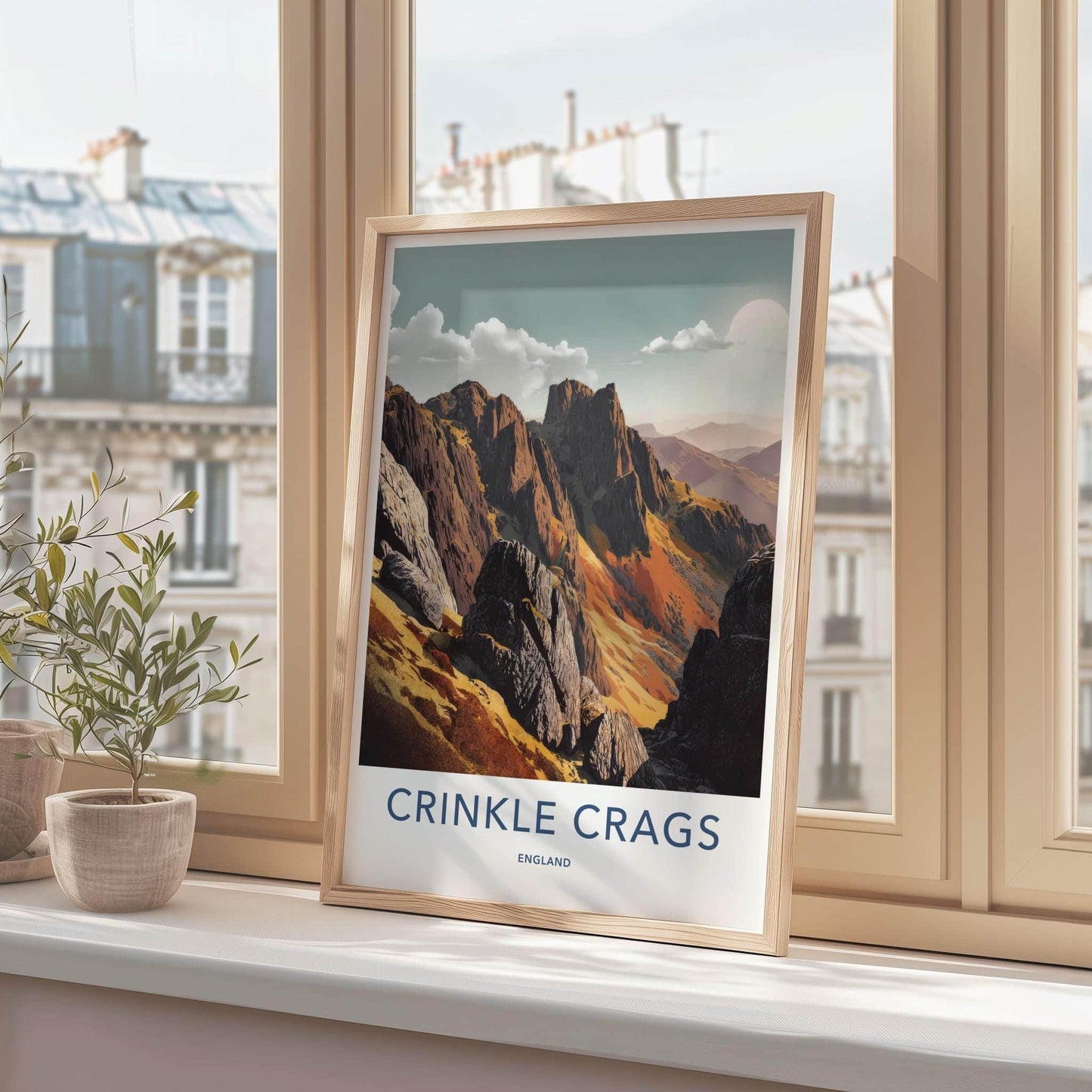 Crinkle Crags Poster - England Scenic Art - Mountain Ridge Sunlight Home Decor