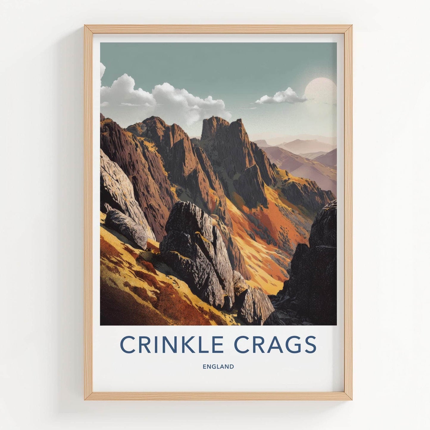 Crinkle Crags Poster - England Scenic Art - Mountain Ridge Sunlight Home Decor