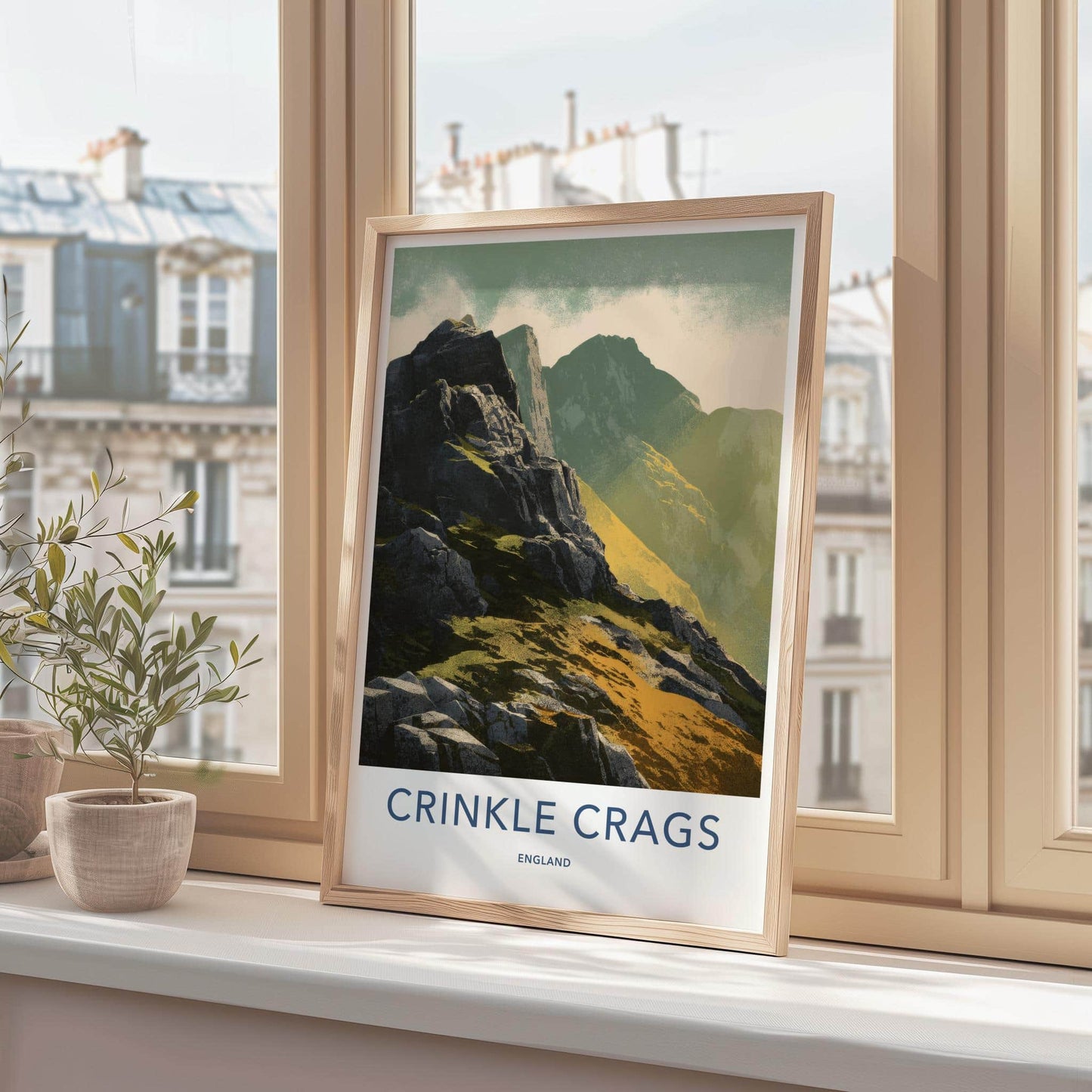 Crinkle Crags Poster - England Travel Art - Rugged Mountain Peaks Wall Decor