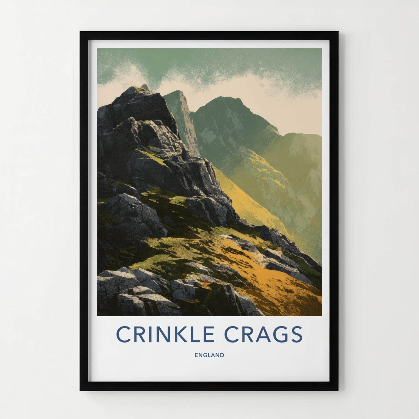 Crinkle Crags Poster - England Travel Art - Rugged Mountain Peaks Wall Decor