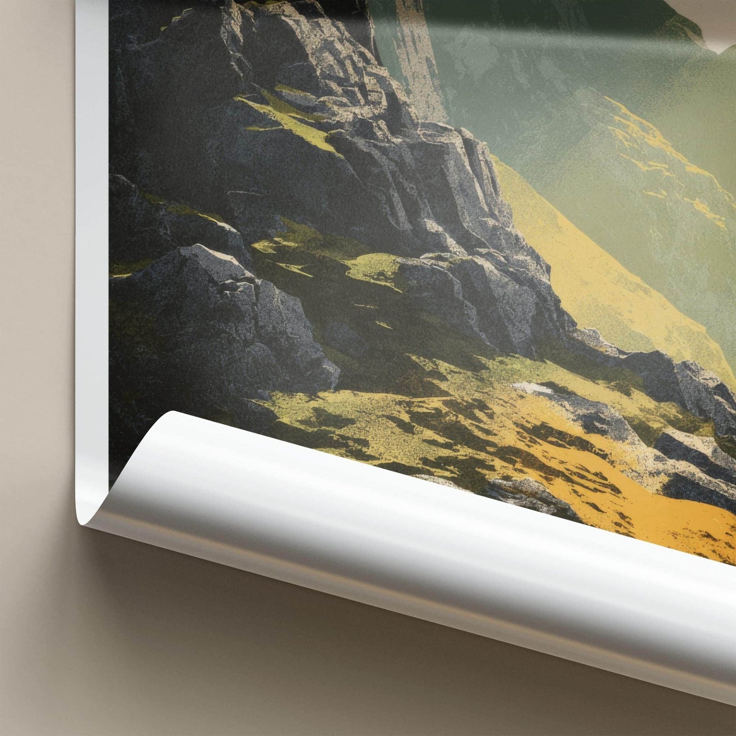 Crinkle Crags Poster - England Travel Art - Rugged Mountain Peaks Wall Decor