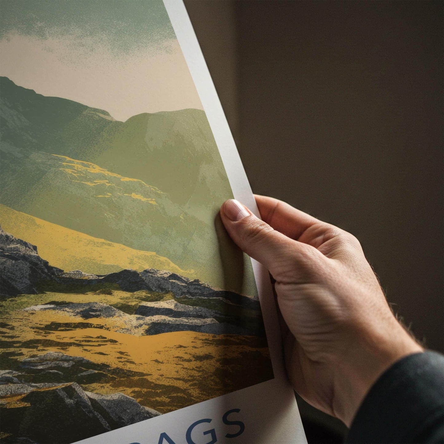 Crinkle Crags Poster - England Travel Art - Rugged Mountain Peaks Wall Decor
